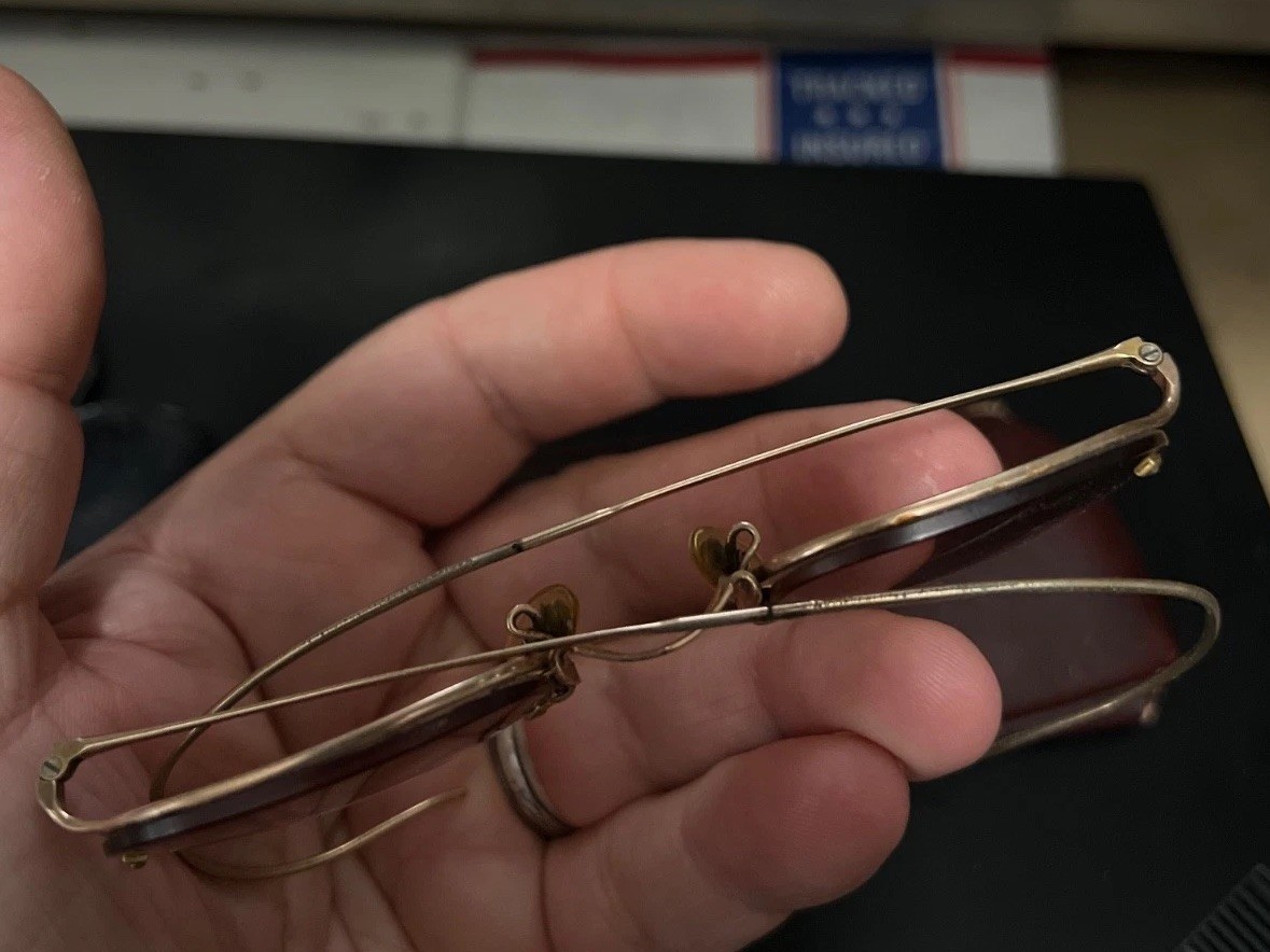 Lot 2 Antique Eyeglasses Marked 1/10th 12K GF Each With Case! B&L & AO! Nice!