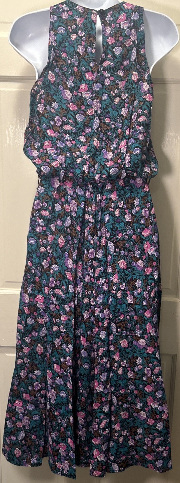 VTG 80s 90s Sleeveless Floral Maxi Midi Dress Grunge Whimsigoth Boho Cottagecore