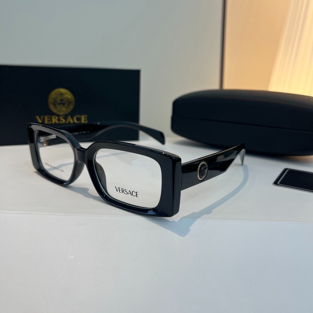 Versace GP24138 52 17-144mm Classic Black Square Unisex Clear Sunglasses New