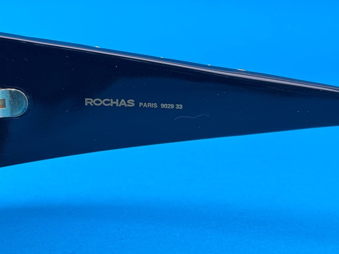 Vintage Rochas Paris 9029 33 Sunglasses Black Gold France Rare Designer Retro