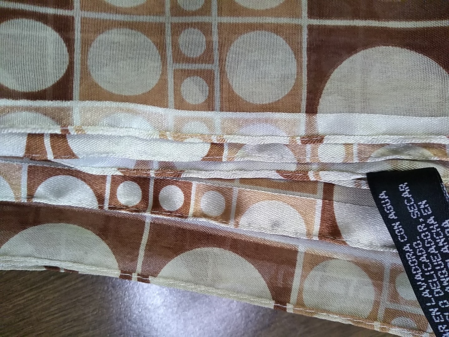 Vintage Scarf Mod Women’s Brown Circles 13.5 x 59″ Made In Korea Polyester