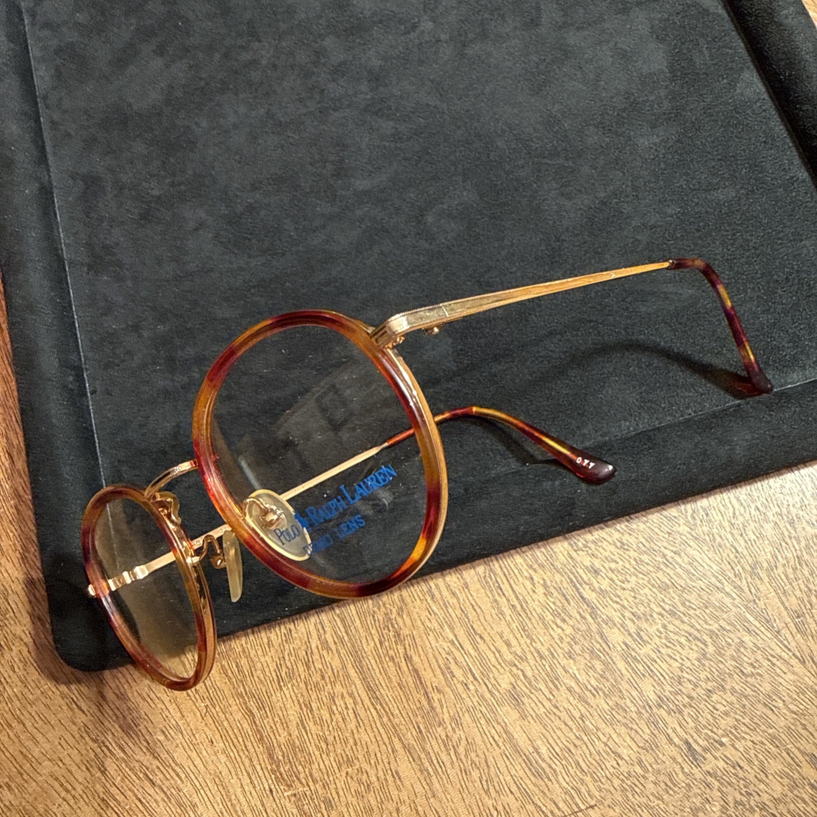POLO New NOS VINTAGE Ralph Lauren Round P3 XXX Eyeglasses Frame Tortoise Gold 48