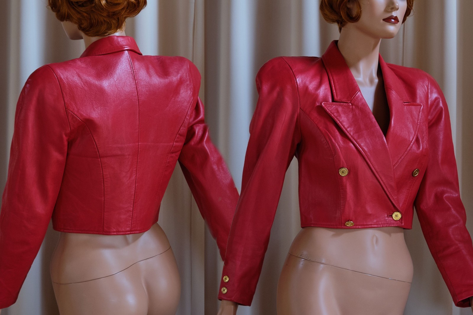 Sexy Vintage North Beach Leather Blazer Bolero 38/S