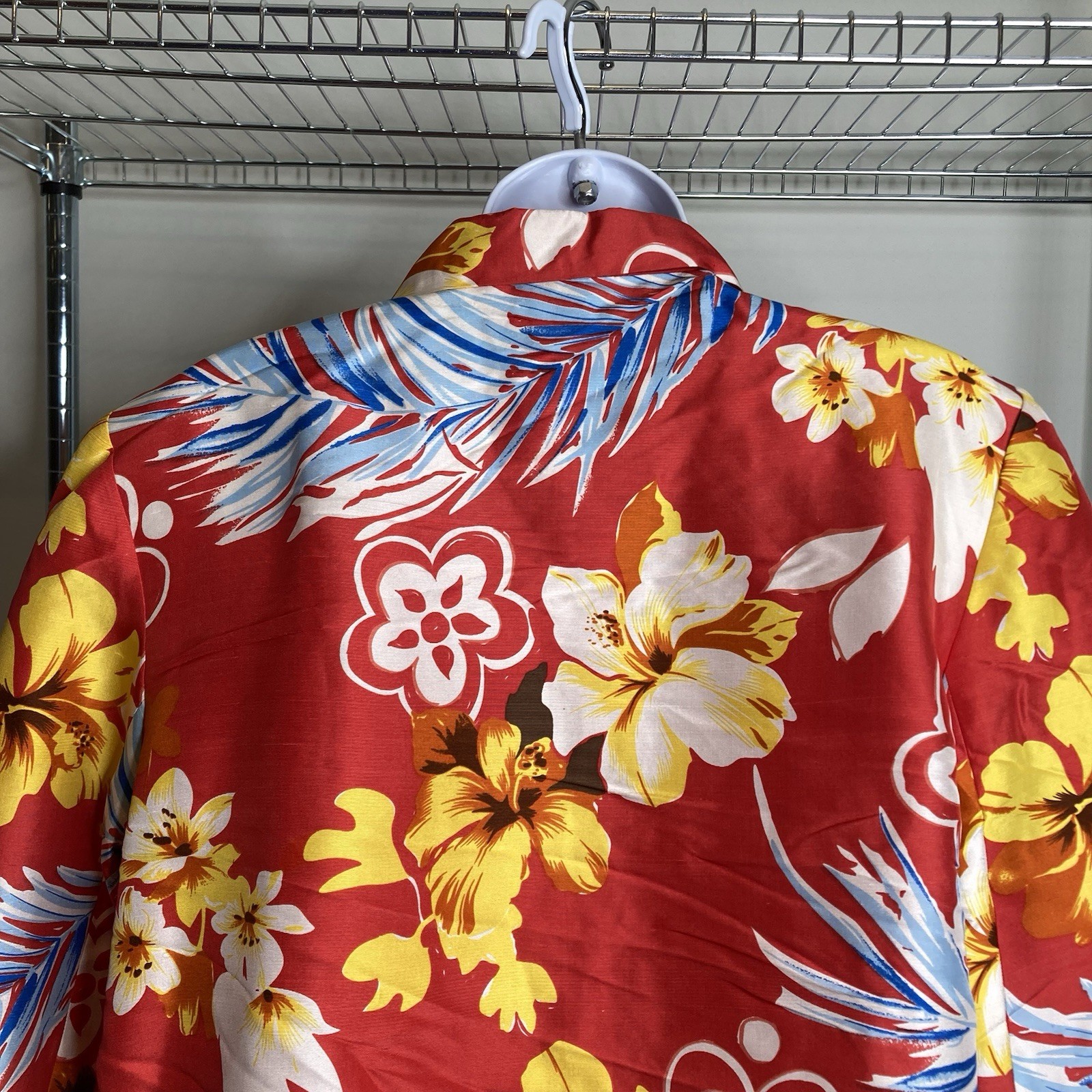 VTG 90s Harvé Benard Red 100% Silk Floral Cropped Jacket Sz 12 Bold Statement