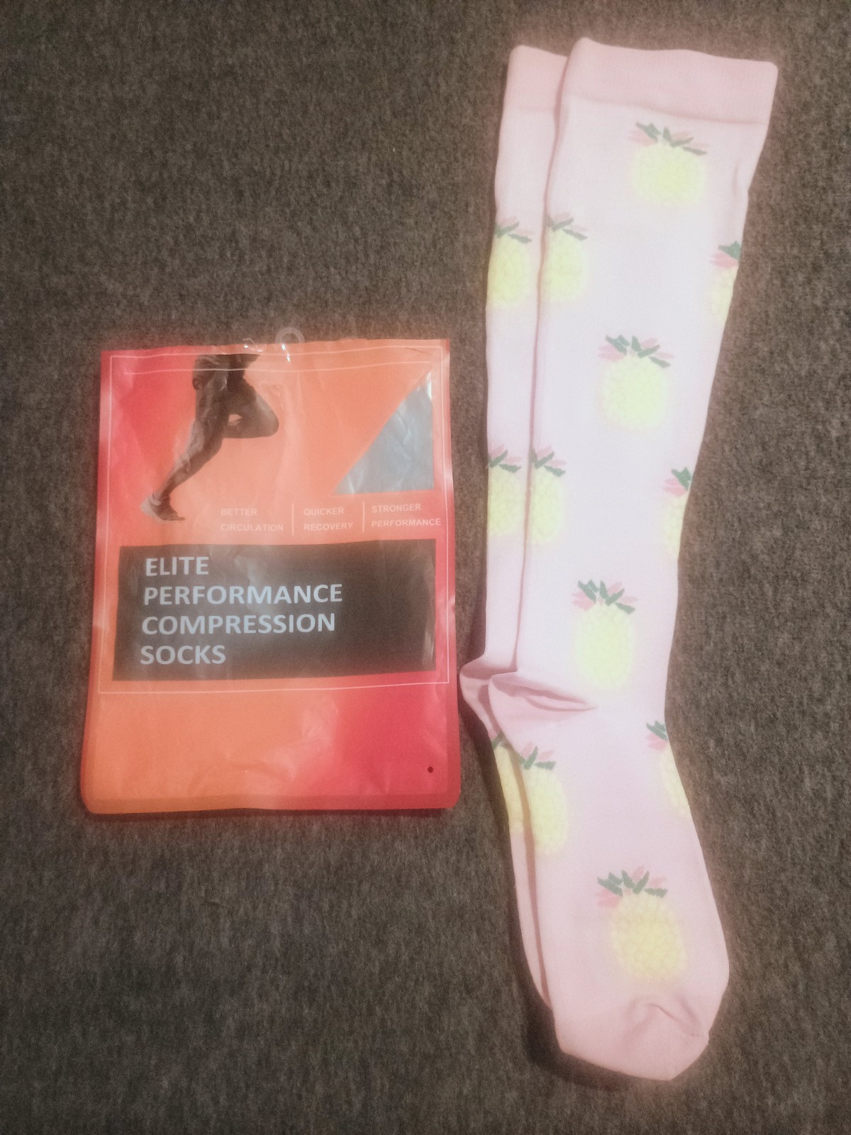 1 Pair Compression Socks Women Men Knee High Sz L / XL Brand New