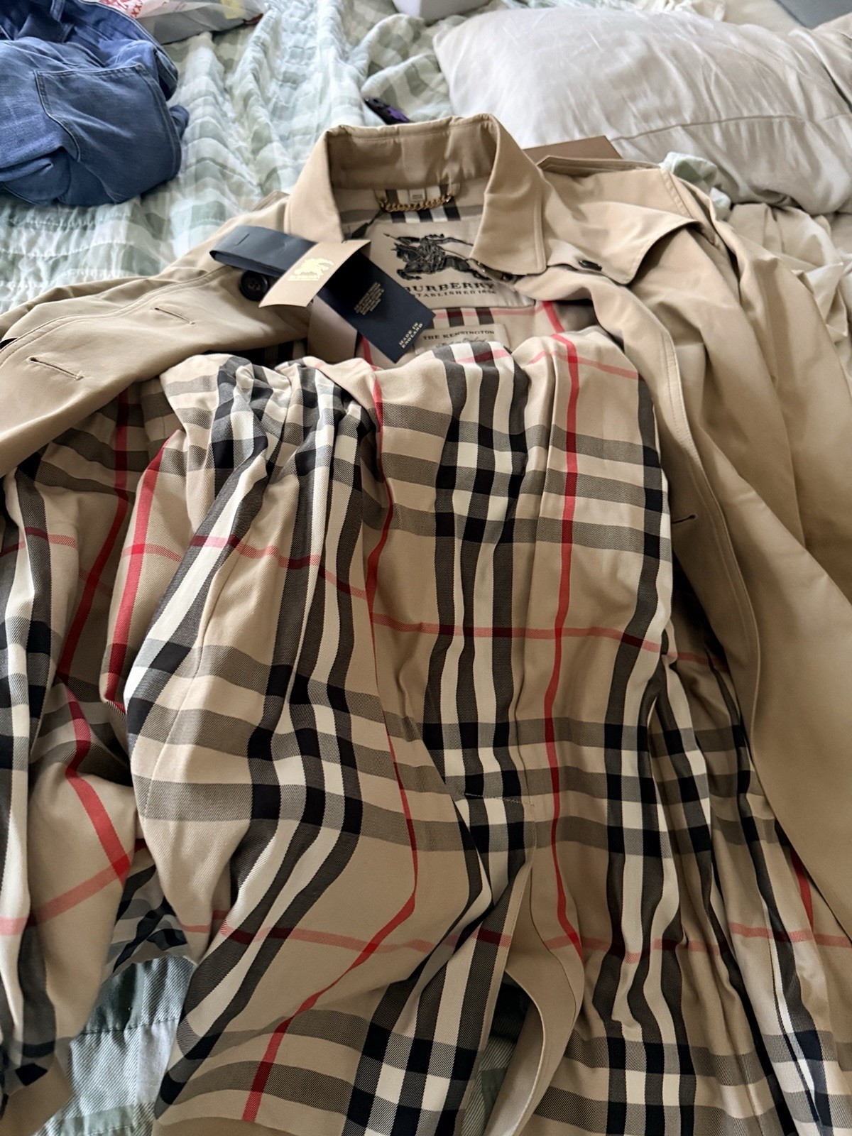 Burberry Kensington Heritage Trench Coat Honey US 16 EU 50 Made in England NWT