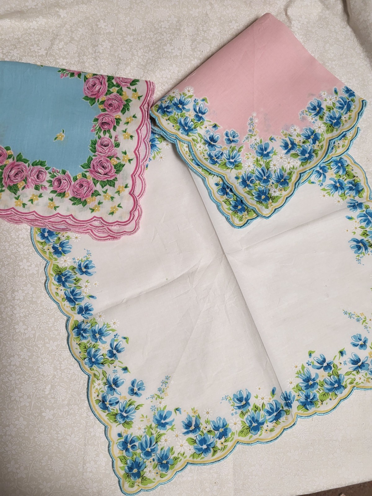 Retro hanky handerchief card; retro, full skirt, any occasion card; pink