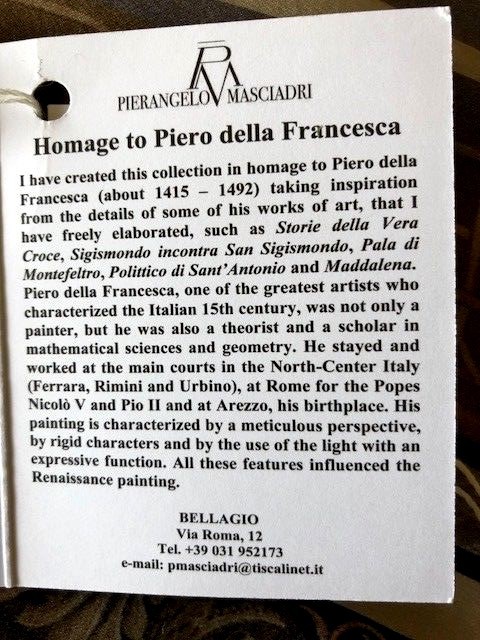 FINE COMO SILK PONCHO BY PIERANGELO MASCIADRI BELLAGIO ITALY- RAINERIS