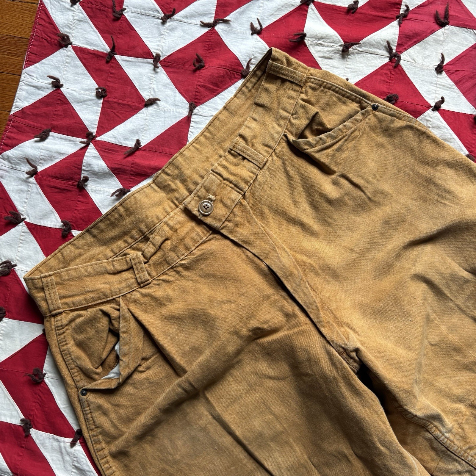 Vintage American Field Canvas Hunting Pants Mens As Is Worn Beige