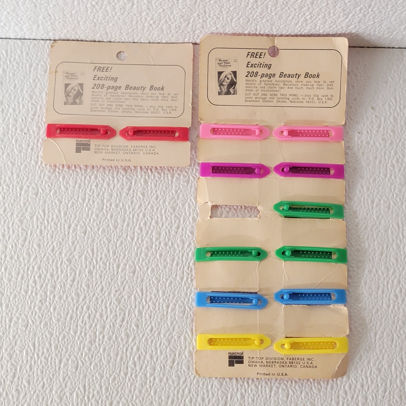 Vintage Tip – Top Little Miss Plastic Barrettes Multicolor – Original Package