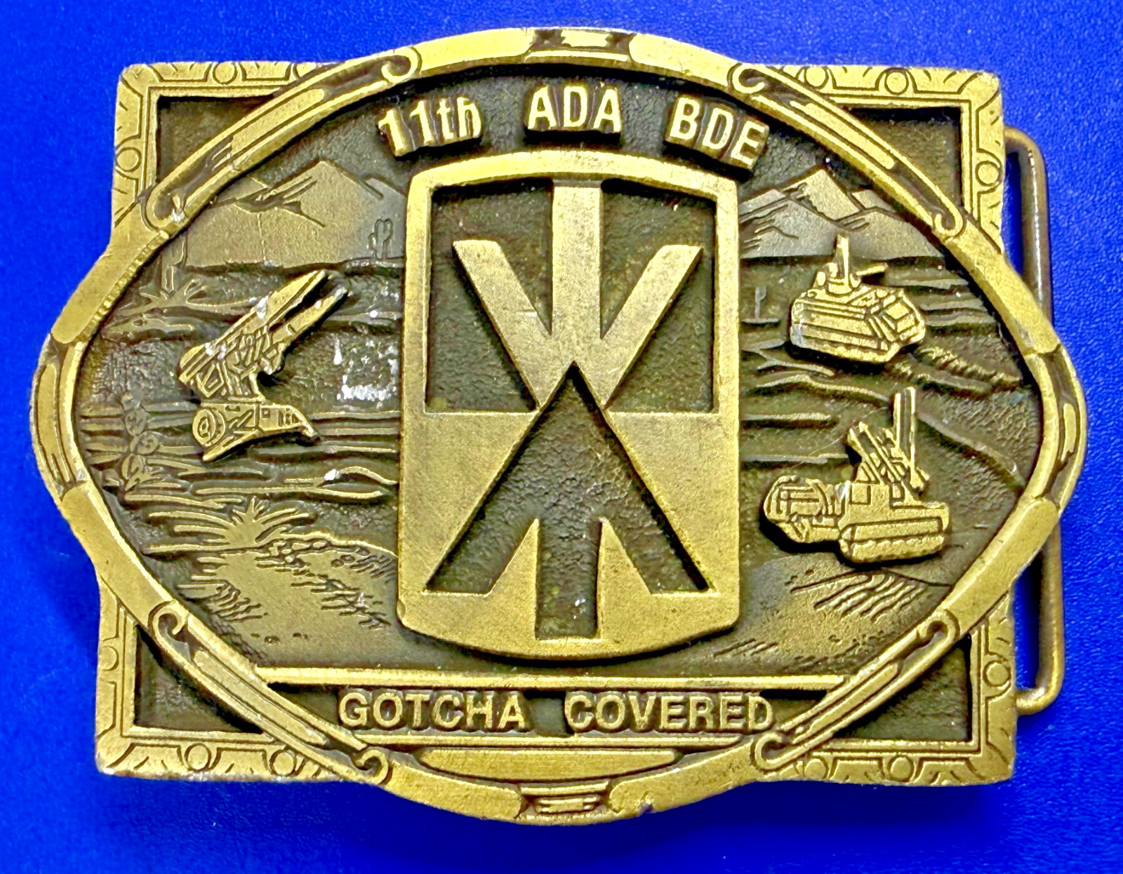 11th Air Defense Artillery Brigade Unit Insignia GOTCHA COVERED Belt Buckle