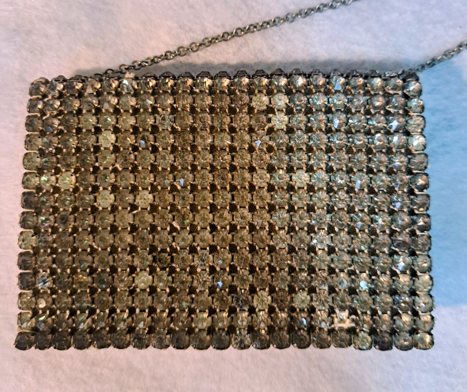 Vtg 1920s Czech Sequence & MicroBead MiniPurse & Mirror, 1950s Rhinestone Clutch