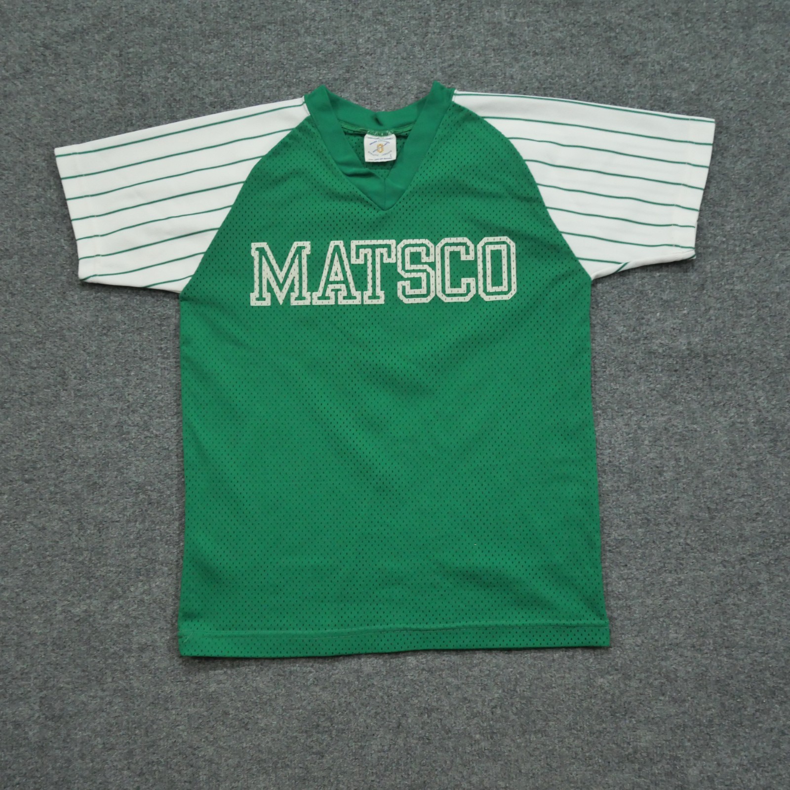 Vintage New Era Knitting Mills Jersey Shirt Youth Boys Large Green Matsco 70s