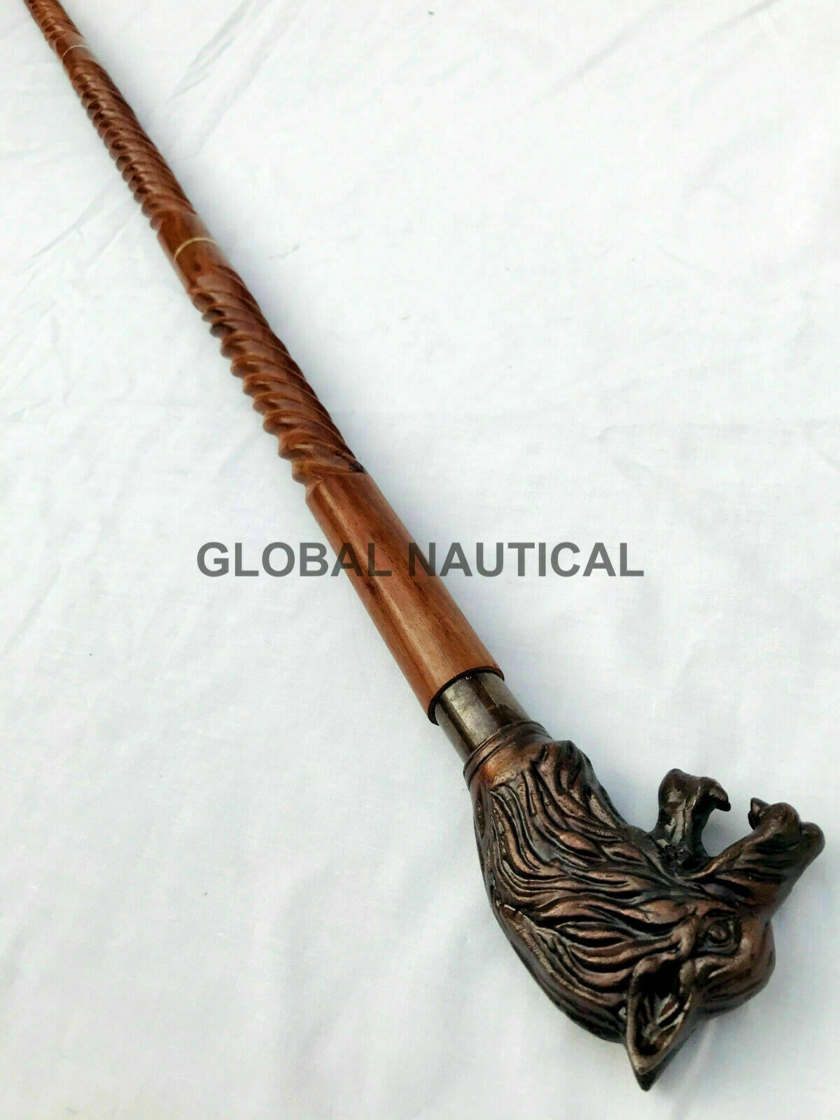 Working Style WAREWOLF Head Handle Walking Stick Cane Handmade Style HANDMADE