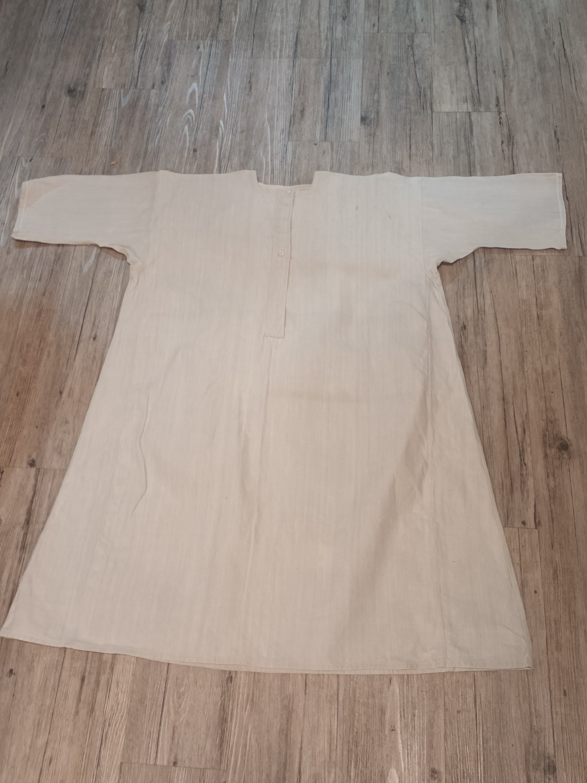antique/vintage undershirt/dress. white linen, size M-L, hand made