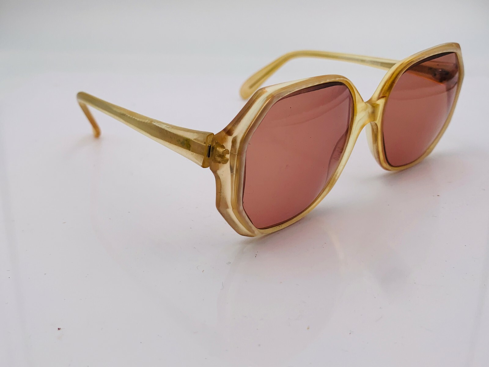 Vintage Rodenstock Pamela Pearl Yellow Oval Butterfly Sunglasses FRAMES ONLY