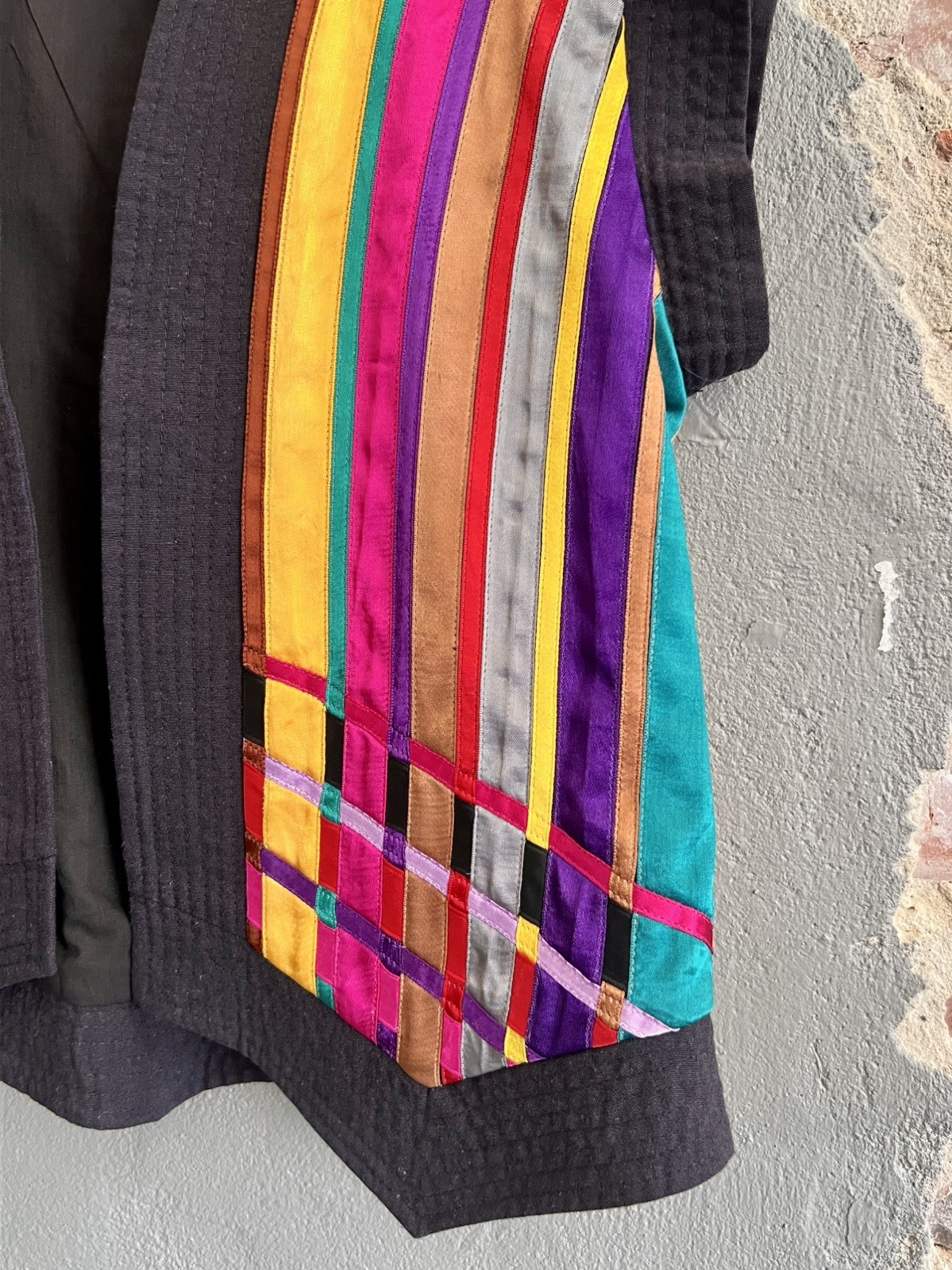 Vintage Girasol Rainbow Folk Vest Medium Southwestern Mexico Open Front