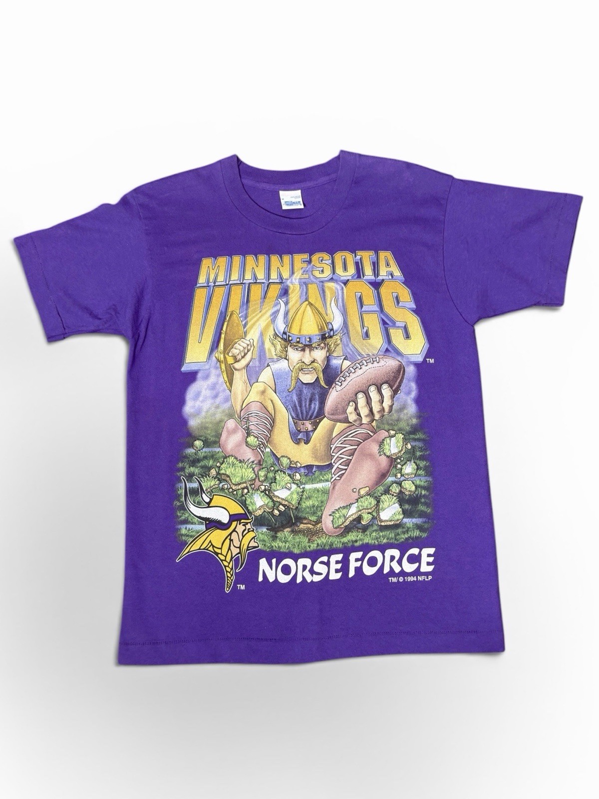 Vintage Salem Sportswear Minnesota Vikings Norse Force Shirt Size M Made in USA