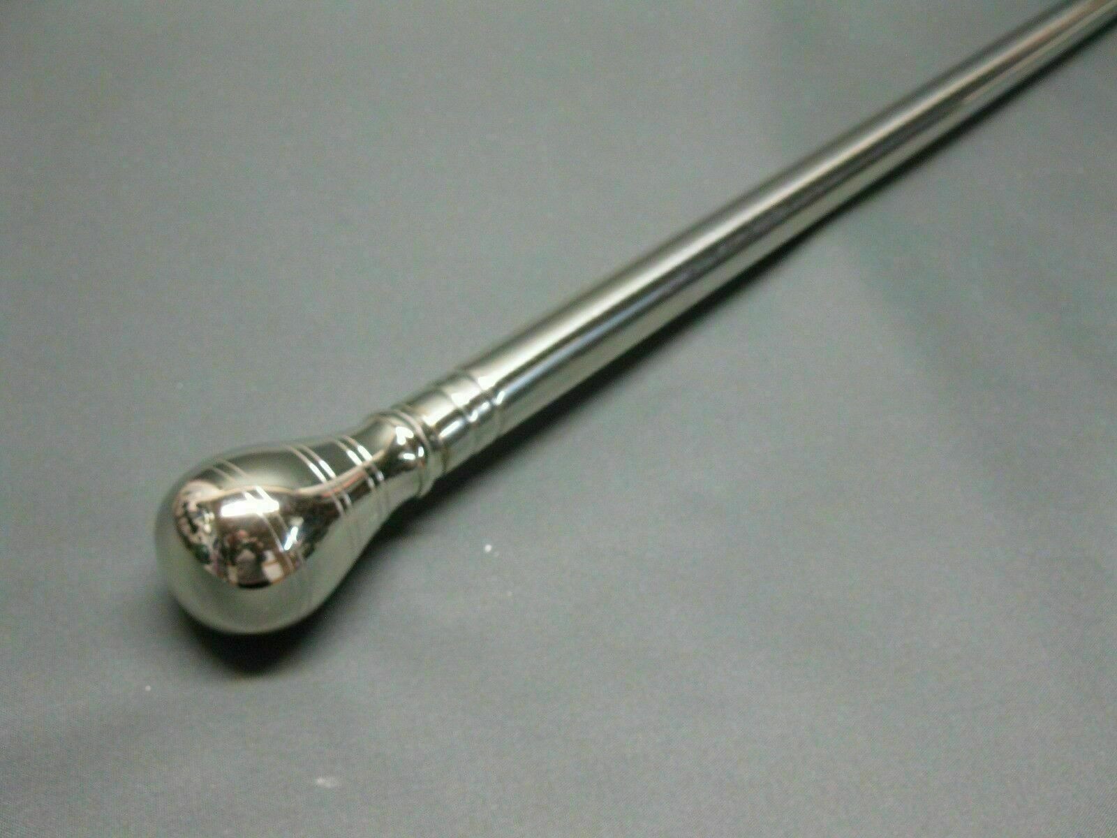 Stainless steel Round Head Walking Stick Hiking Cane 94cm Handmade Gift Unisex
