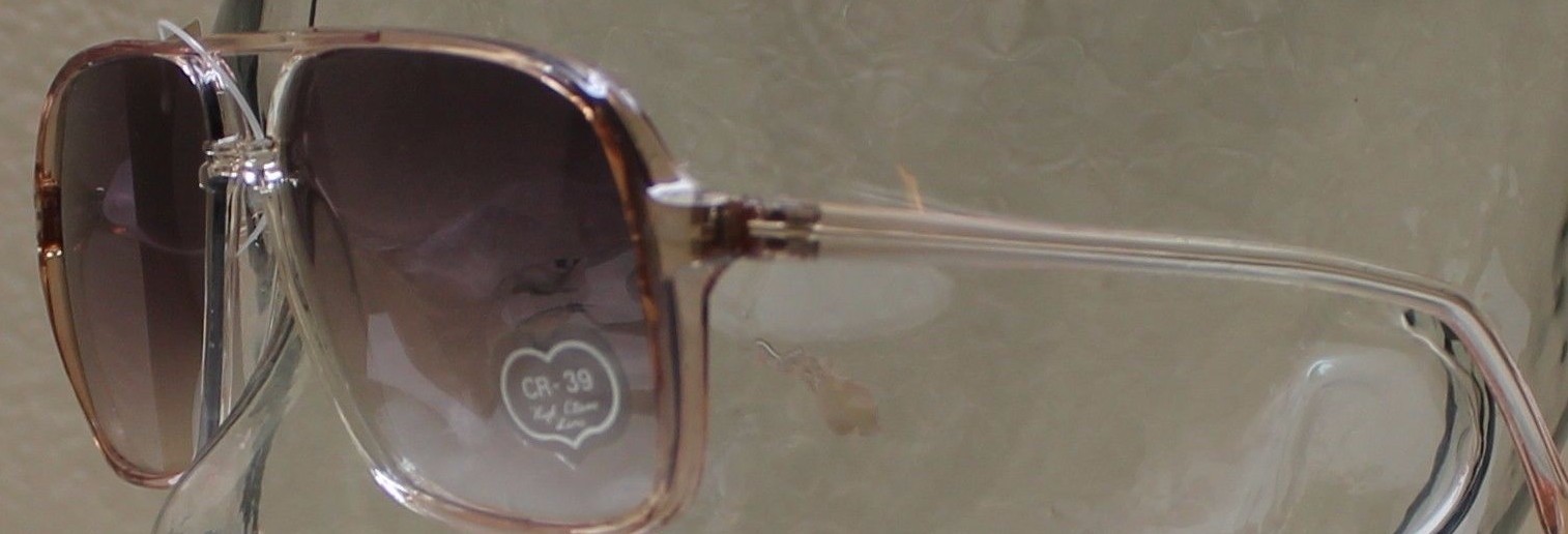 Retro Sunglasses Gradient Grey Lens w Pink Square Frames 100% UV CR-39 each