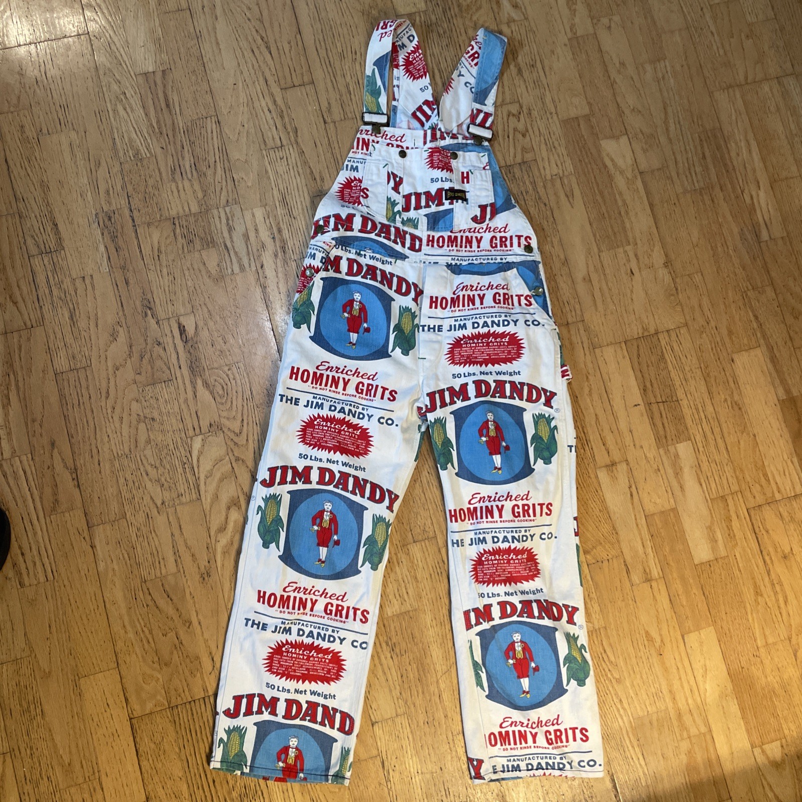 Big Smith Overalls Adult Vintage Jim Dandy Hominy Grits AOP Men’s Woman’s Cool