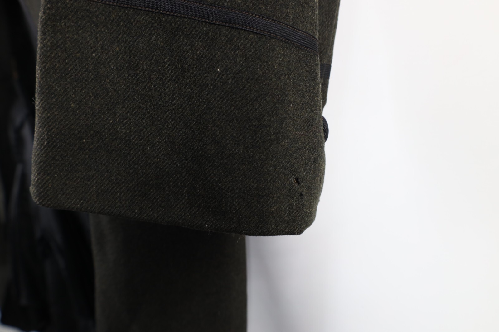 Vtg 40s 50s Bespoke Mens 38R Distressed Wool Satin Trim Tuxedo Coattails Jacket