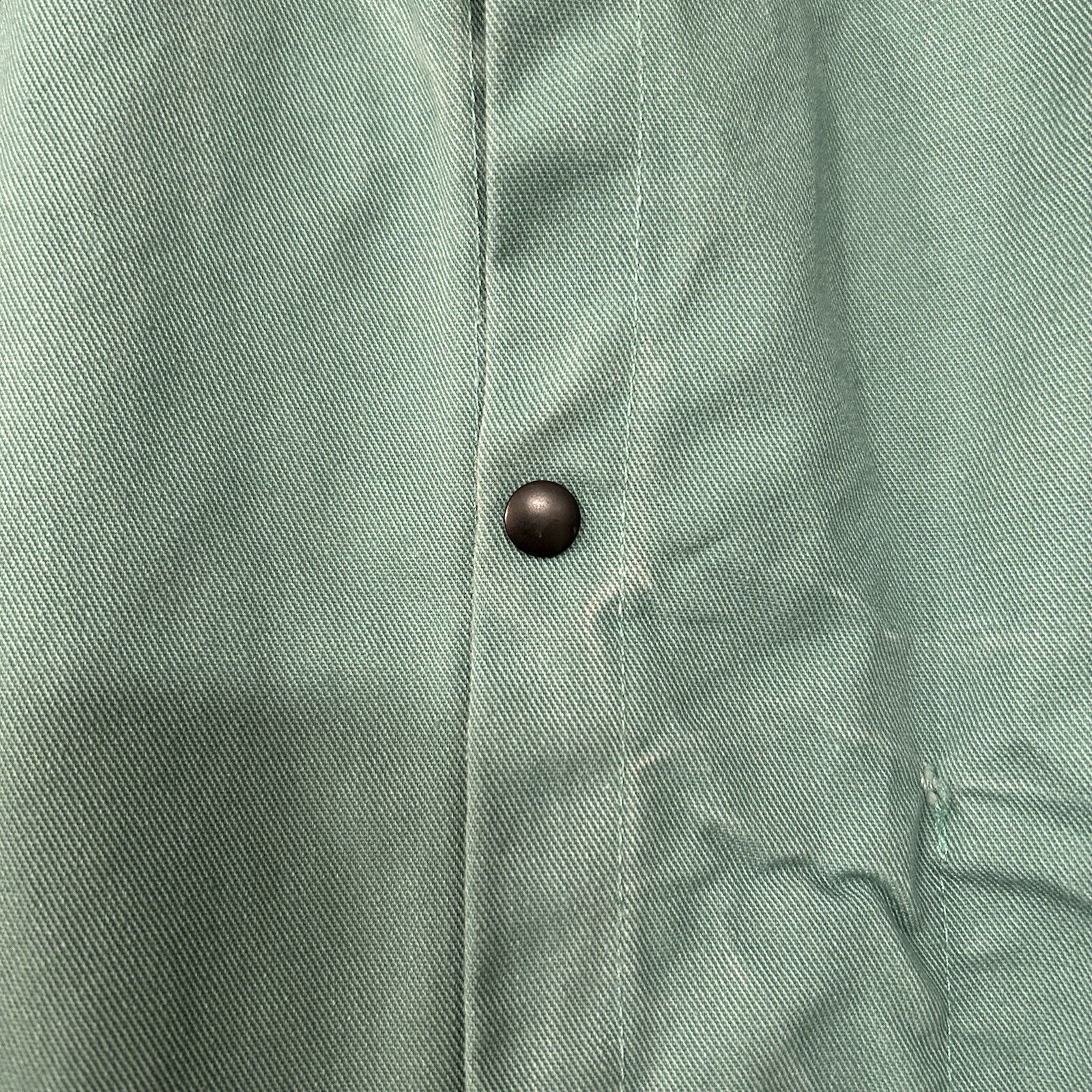 Vintage Welder Chore Jacket Men’s Large Drab Green Snap Button Work Wear Worn