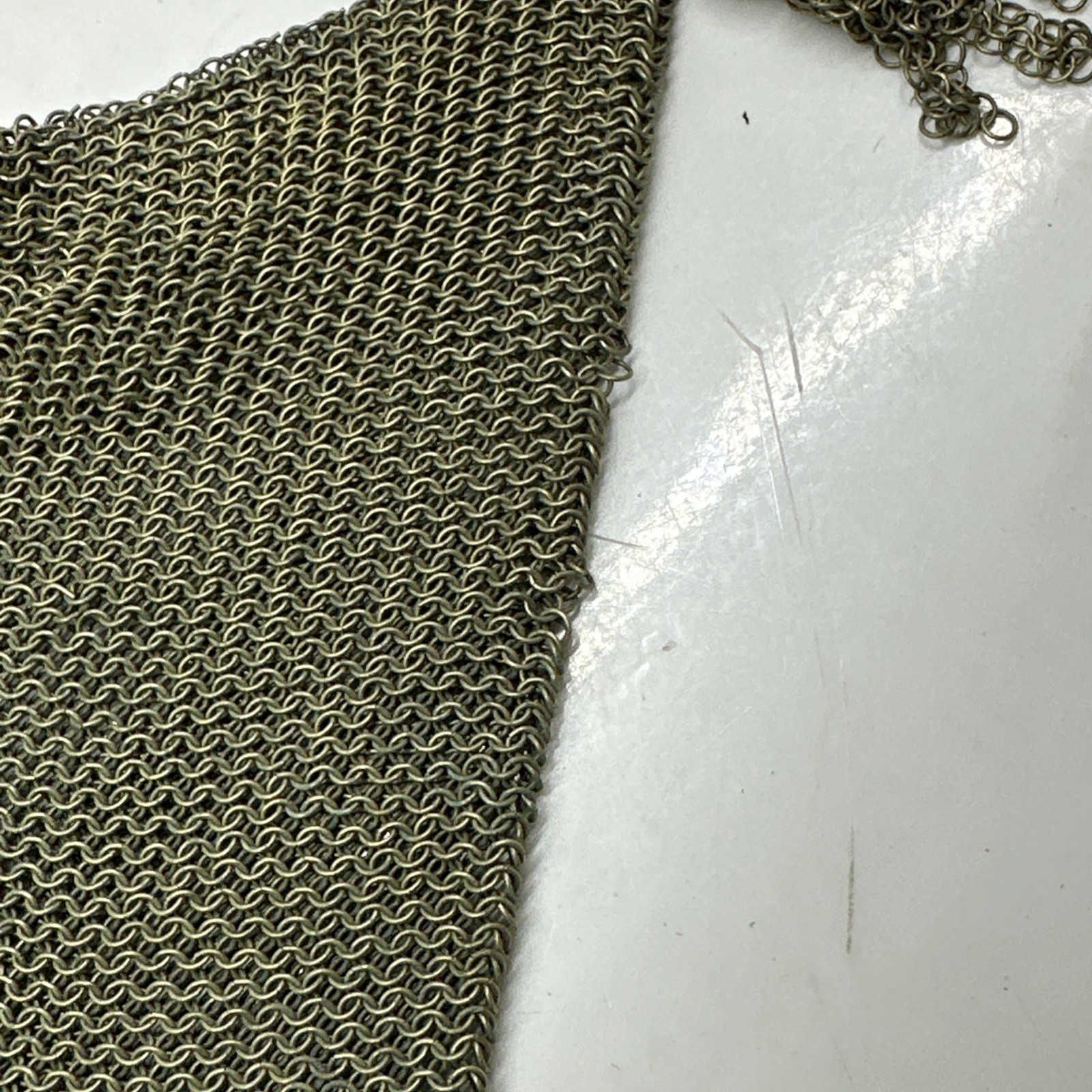 Antique 1920 Whiting and Davis Mesh Bag fine chain mail gold tone flapper purse