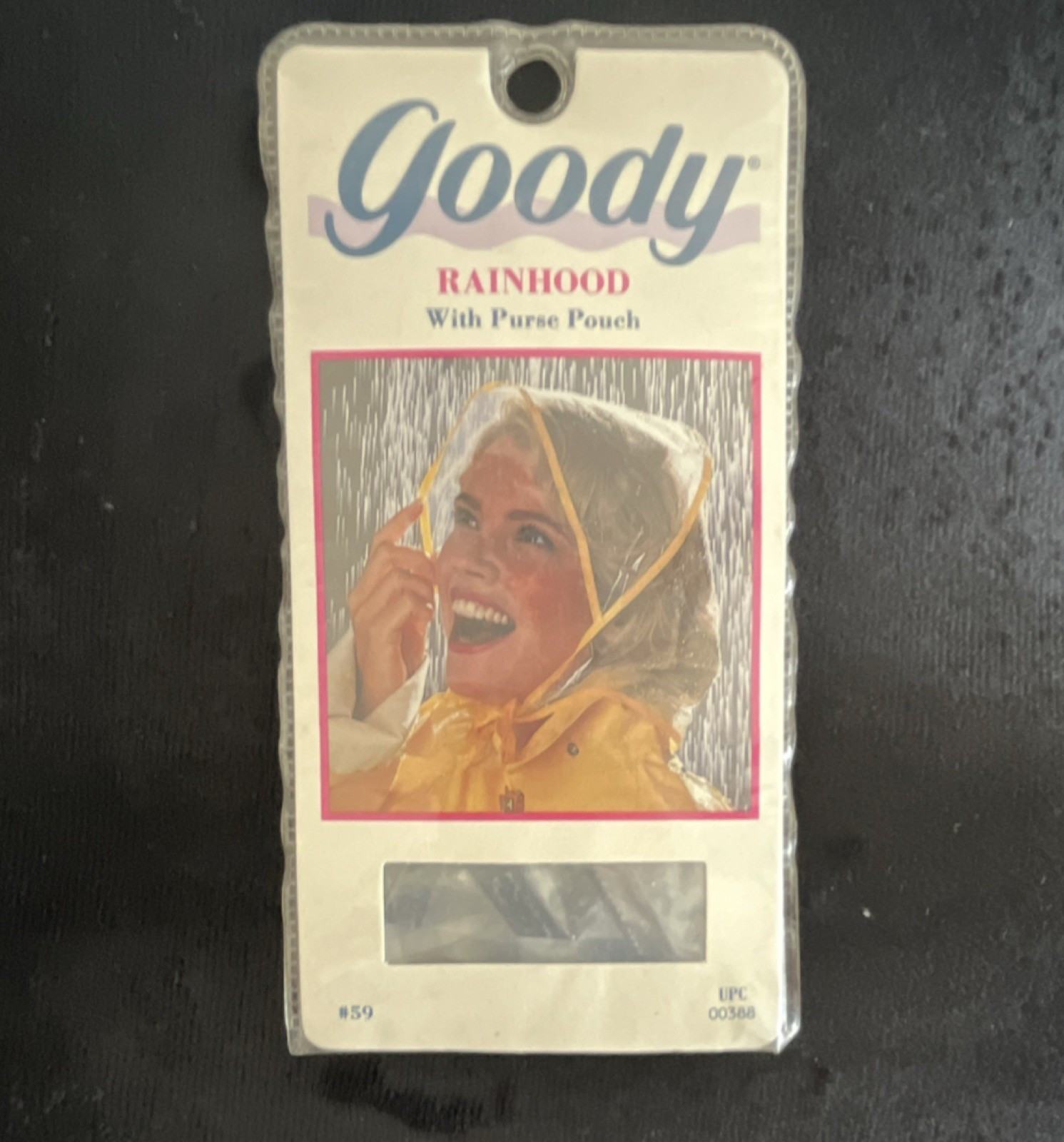 Goody Rainhood Purse Pouch Vintage 1980s Clear Plastic Women’s Outdoor Accessory