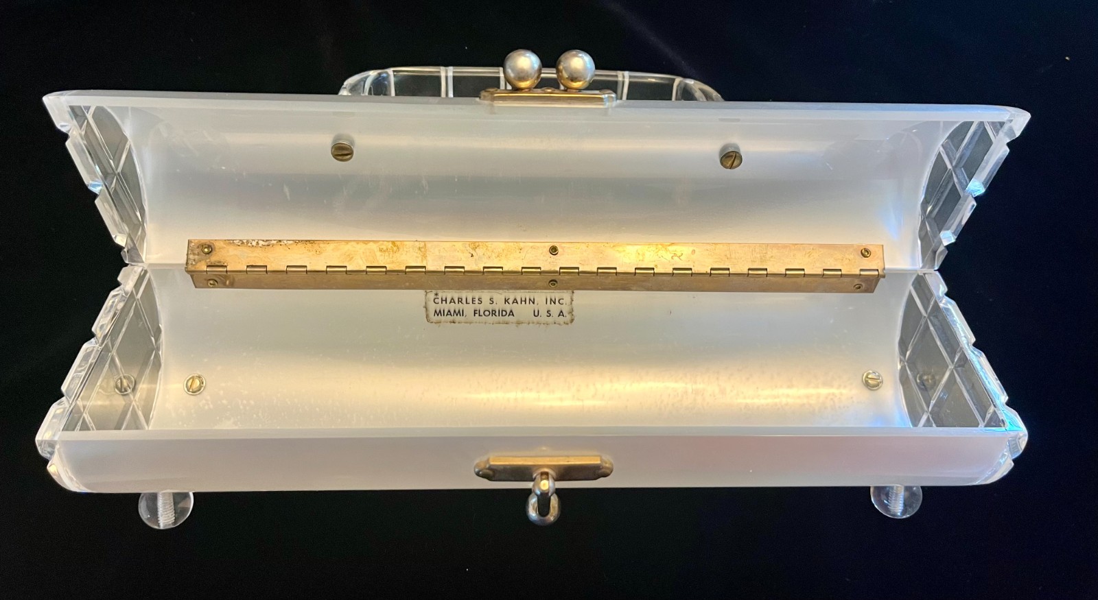 Vintage Charles S. Kahn Lucite Barrel Purse
