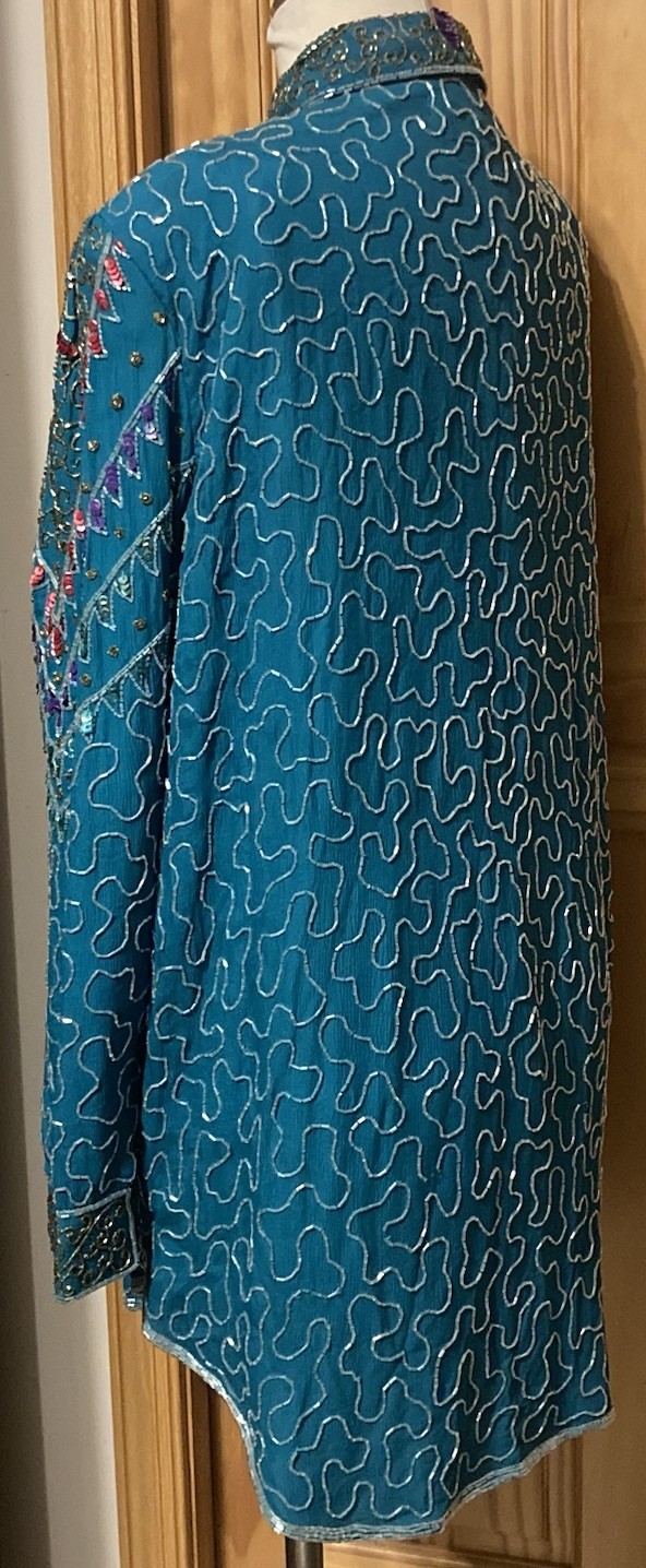 VTG Creative Creations Beaded Sequin Floral Deco Glamour Shirt Jacket – AS IS