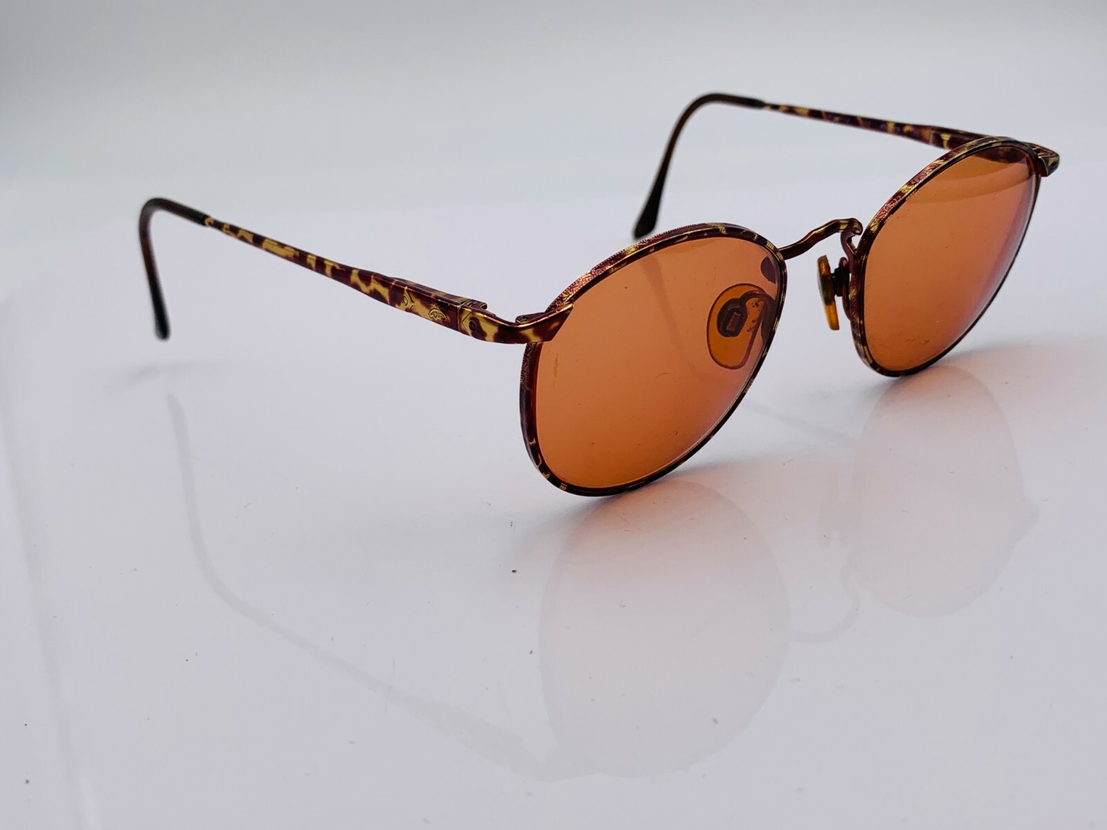 Vintage Brooks Brothers BB114 1012 Tortoise Metal Oval Sunglasses FRAMES ONLY