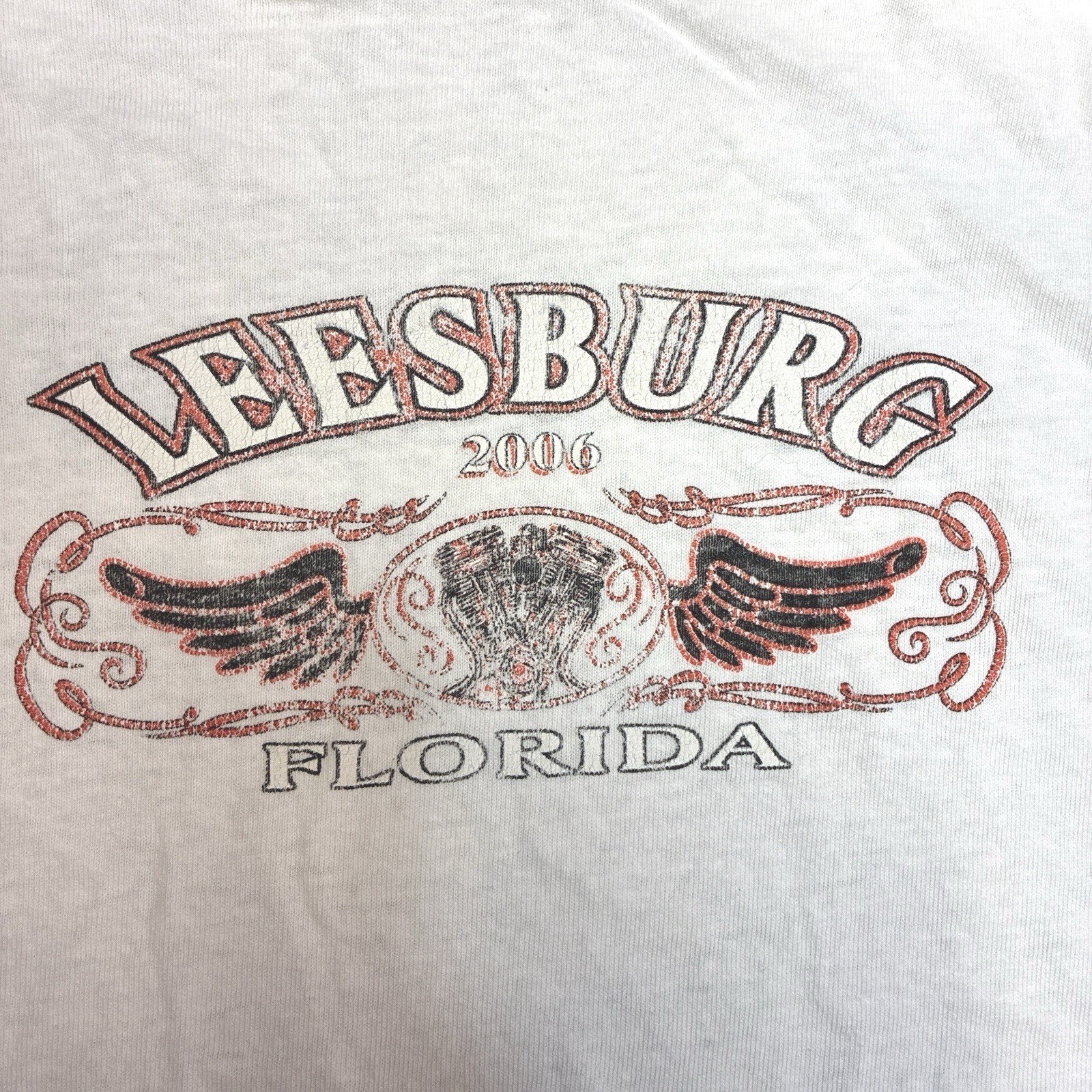 Vintage Leesburg Bike Fest Shirt 2006 Y2K Thrashed Men XL Punk Grunge Faded