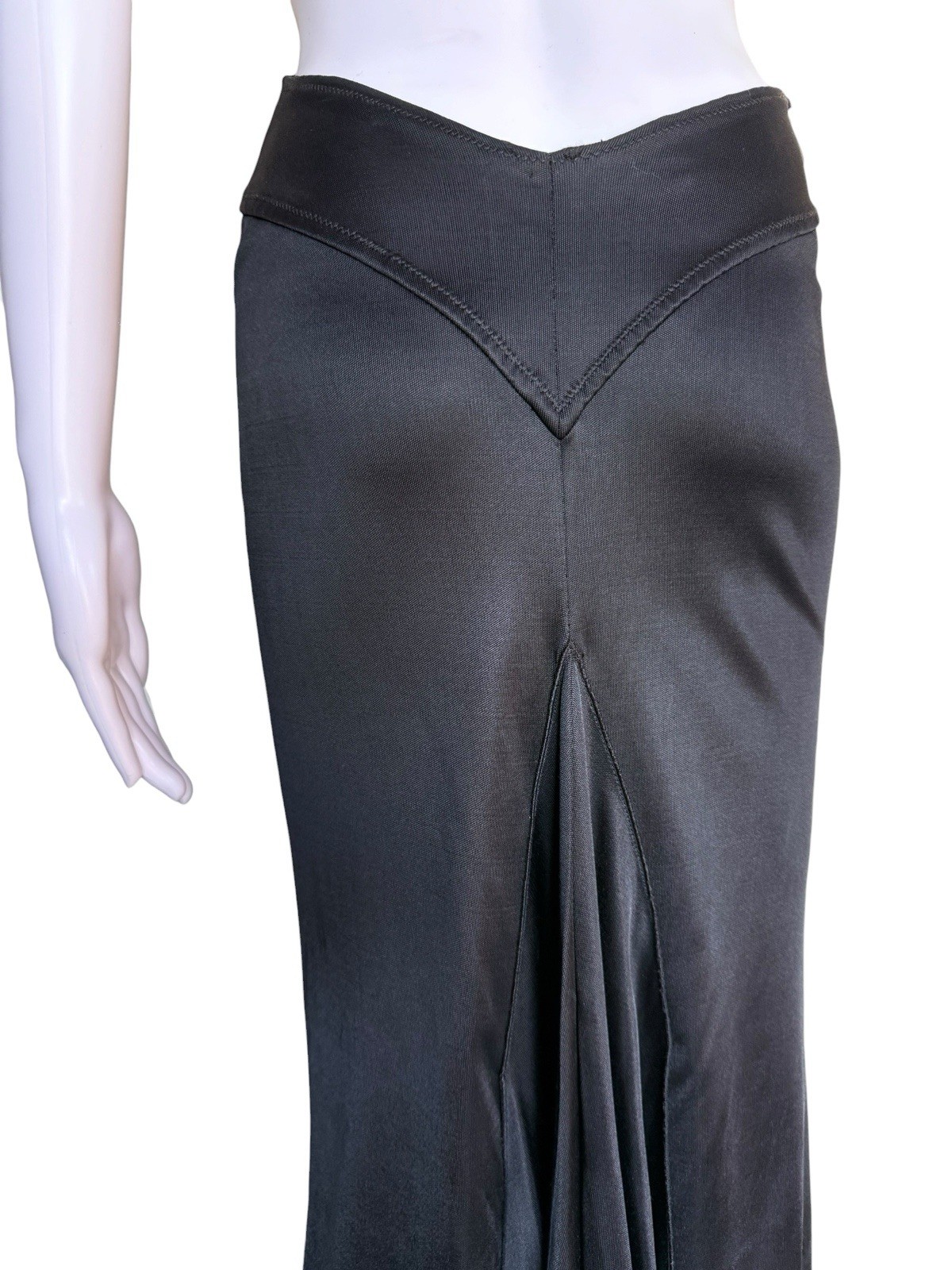 Rare Vintage Claude Montana Black Open Back Maxi Dress Made in Italy FR 40