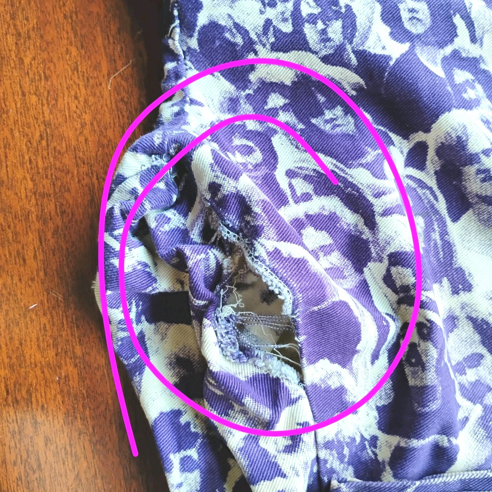 Vintage Woodstock Print Jeans Sellers Own Worn In 1970-1971 Hip Huggers