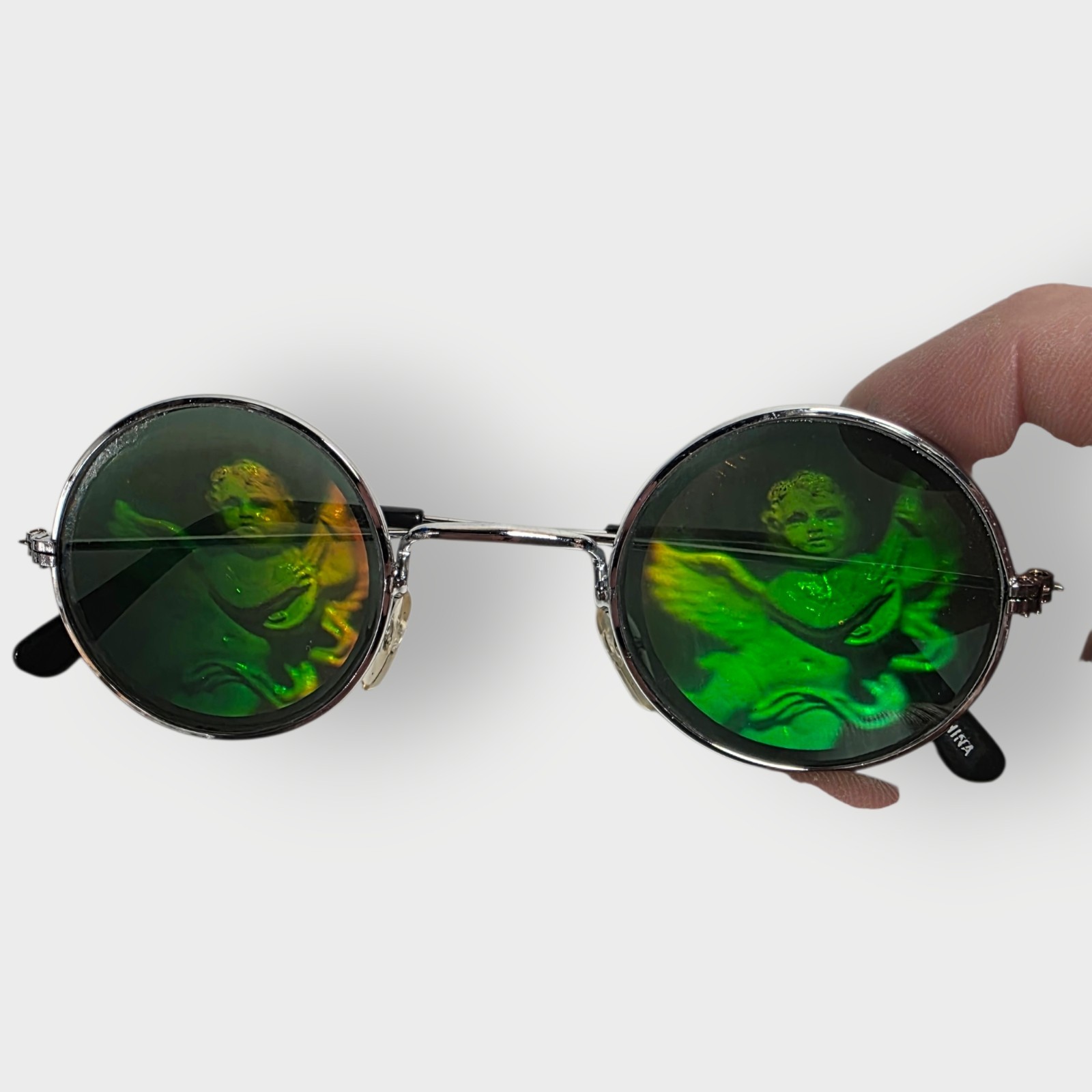 NEW 90s ROUND Charib Hologram Sunglasses, Unworn Original Vintage Glasses NOS