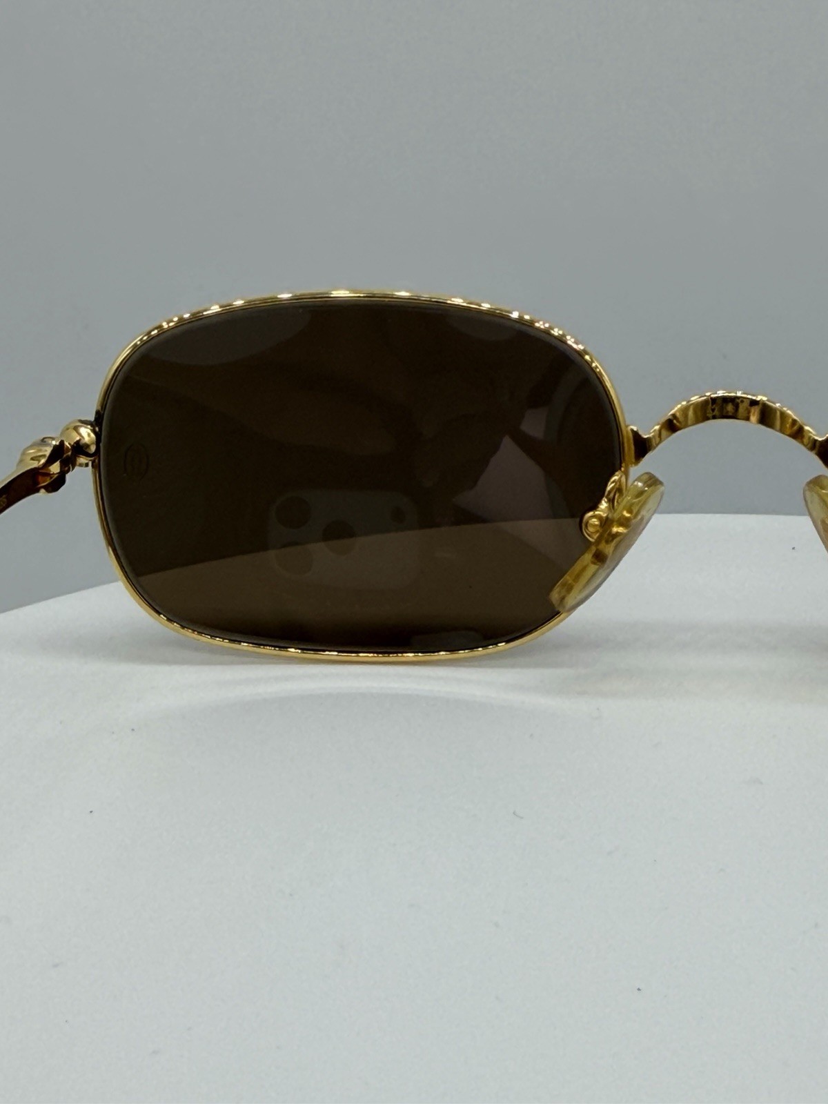 NOS Vintage Cartier Deimos TB100588 Gold Brown Lens Orange 90s 135 52 21 France