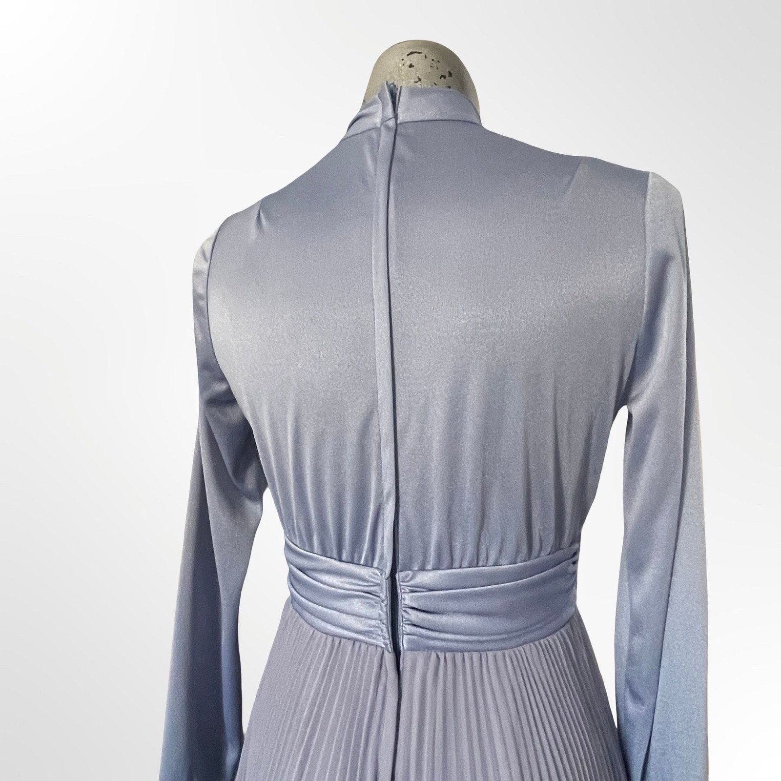Vintage Miss Elliette California Accordion Pleated Long Sleeve Maxi Dress