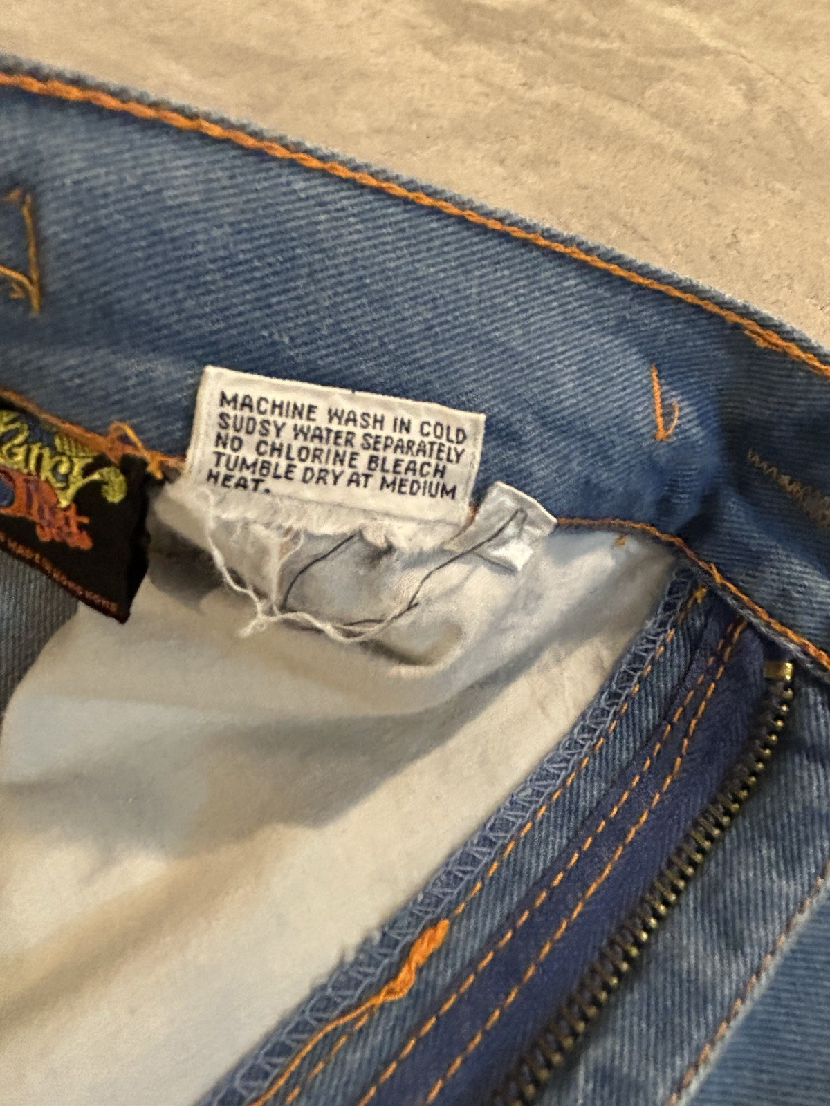 VTG RARE 70s Fancy That Jeans High Waisted Wide Leg Flare Hong Kong Sz 16