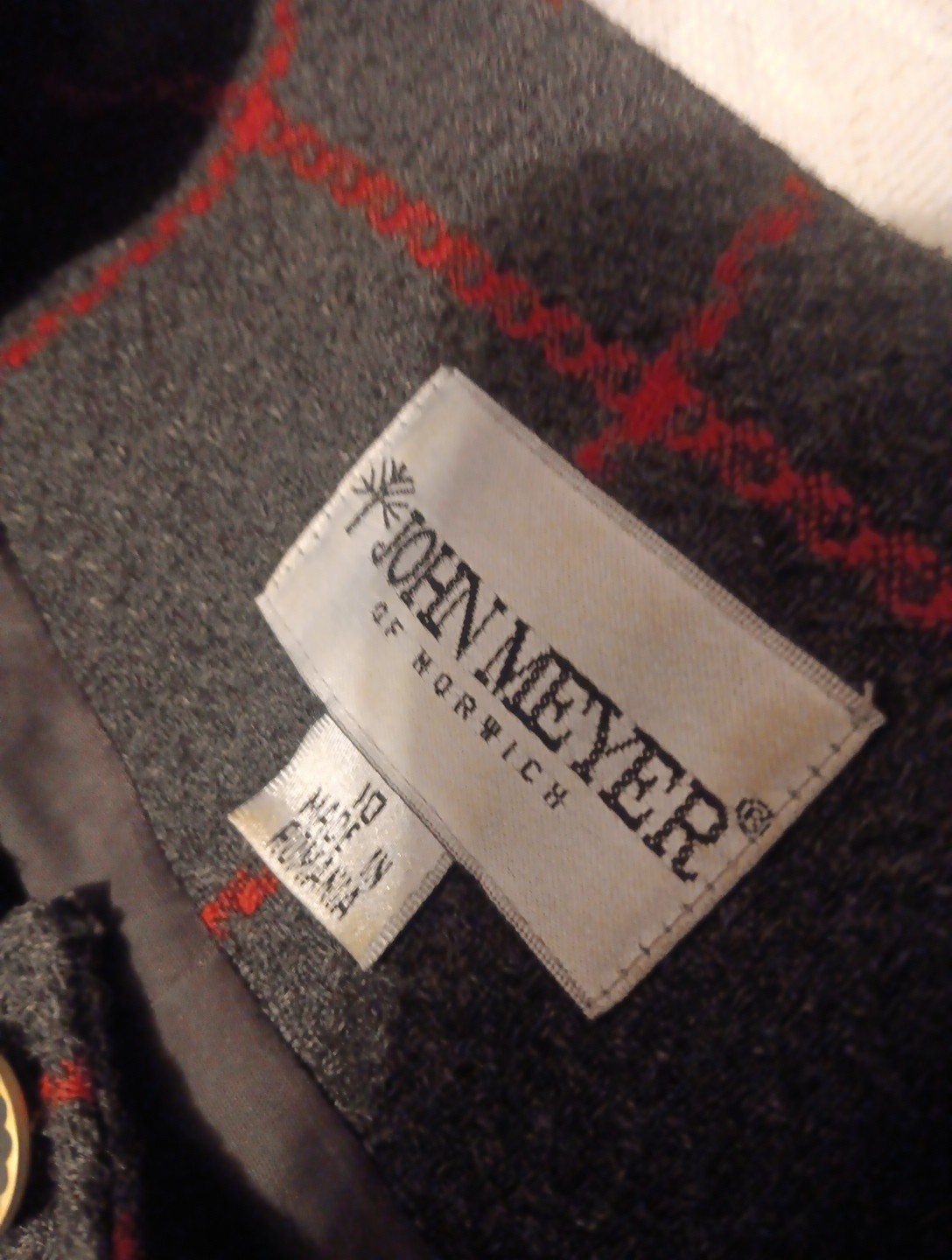 Vtg Gray Wool Coat Skirt John Mayer of Norwich Sz 10 Romania Enamel Buttons Rare