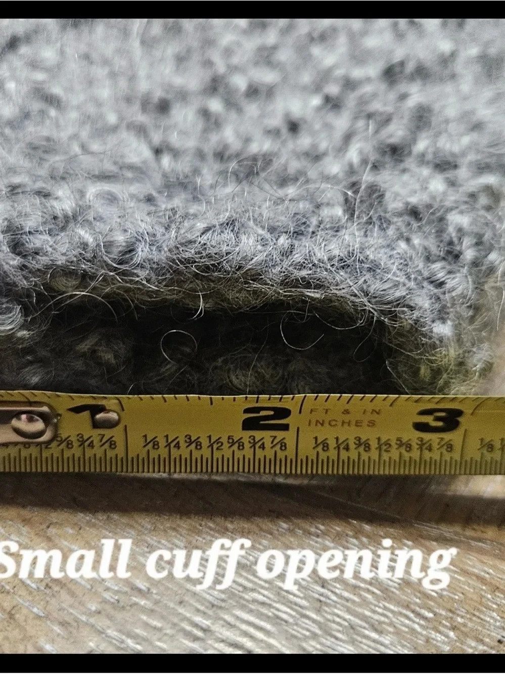 Handmade Gray Wool Blend Boucle Chunky Knit Cardigan Small
