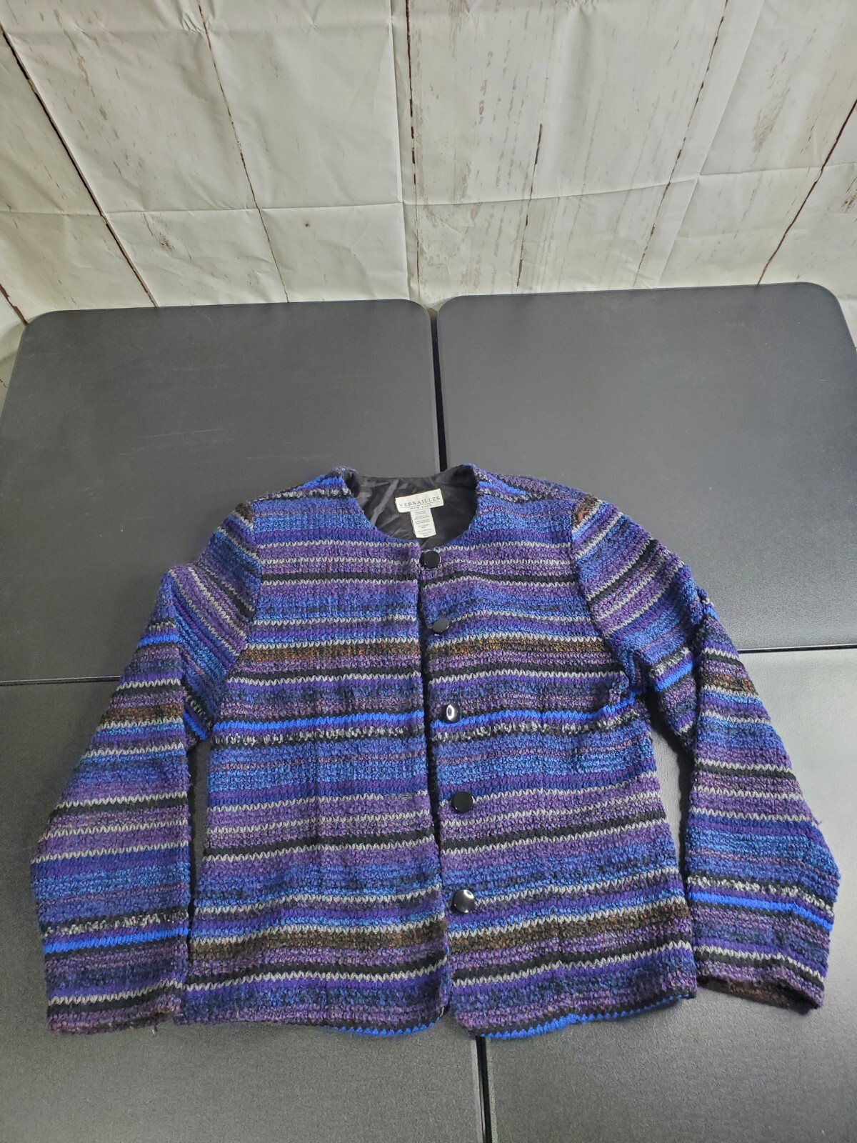 Versailles New York jacket 16 T Multicolor 5 button Acrylic Polyester Mom VTG