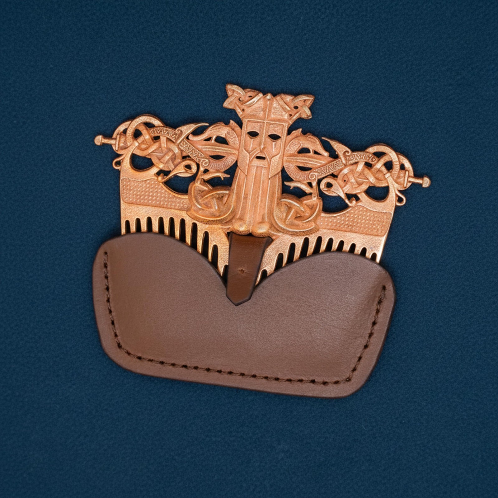 Viking Hair Comb Celtic Knot Beard Comb Bronze Finish Norse Odin Design