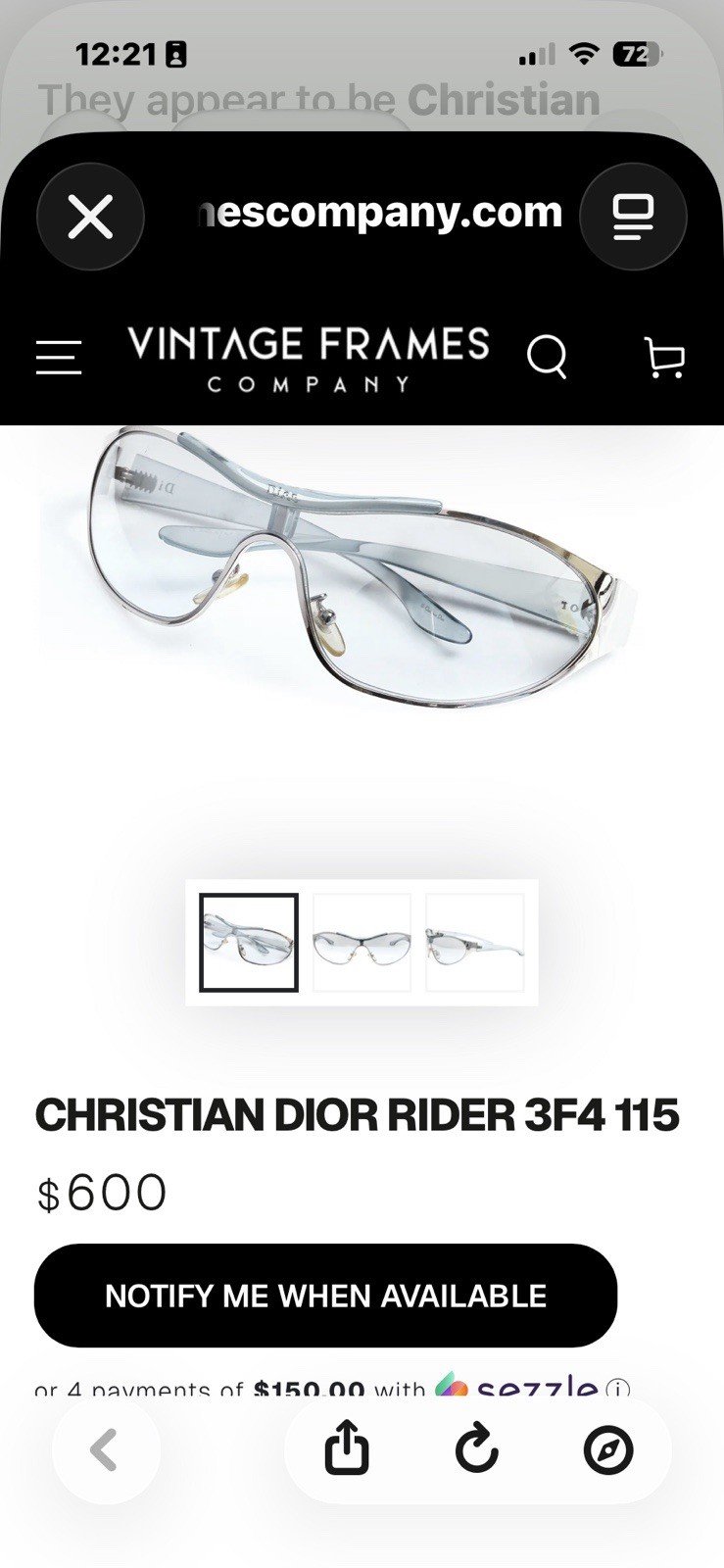 CHRISTIAN DIOR RIDER 3F4 115