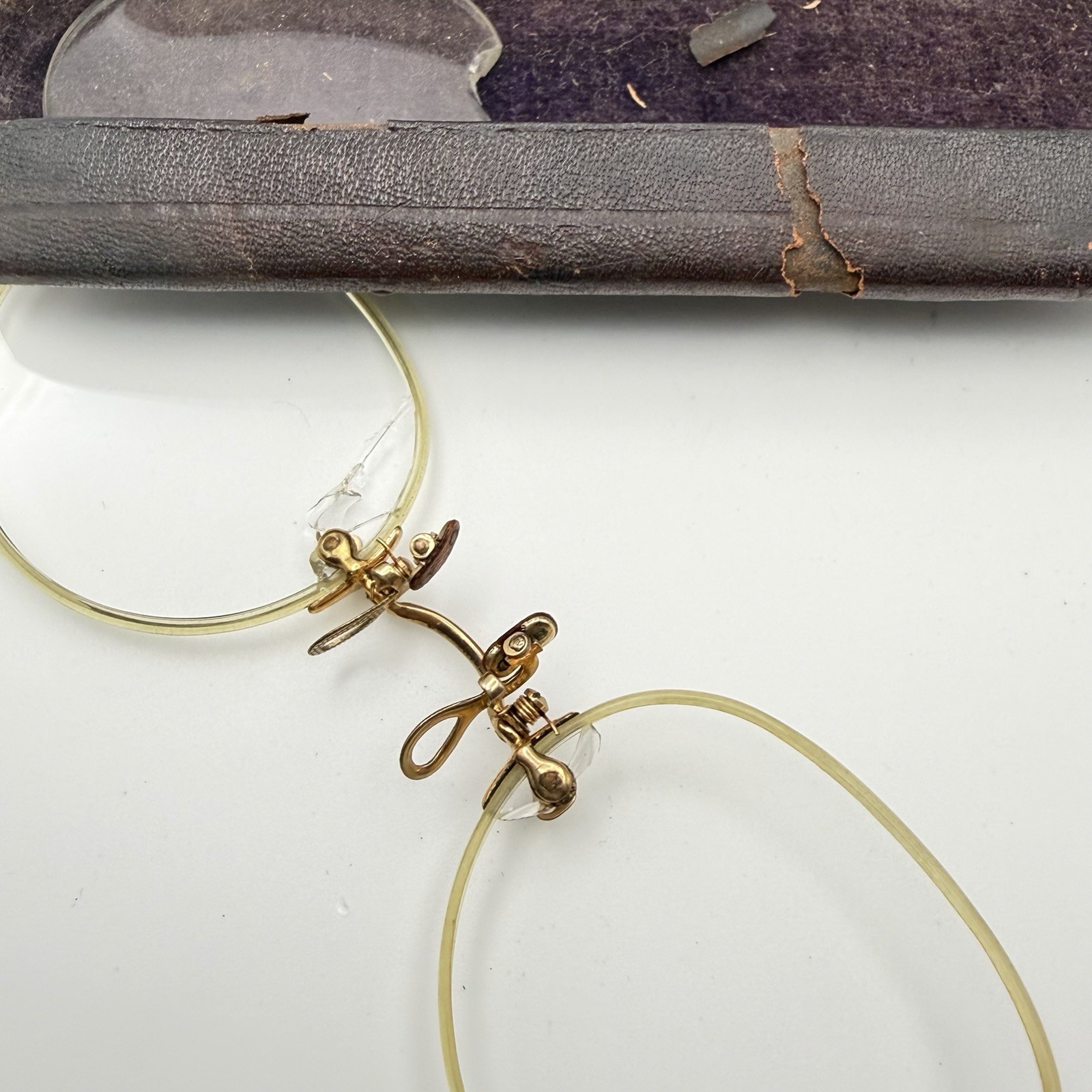 Antique Pince Nez Eyeglasses Nose Pinch Glasses Fits-U Brand – Frame Only