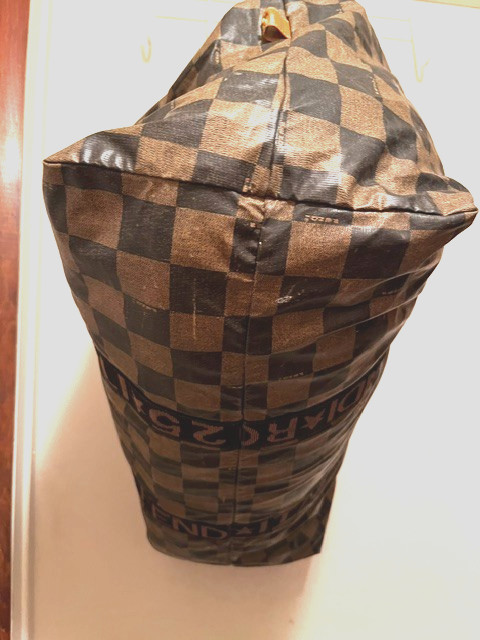 “FENDI” Vintage travel weekender/tote bag, XL,checkered canvas,zip,good preowned