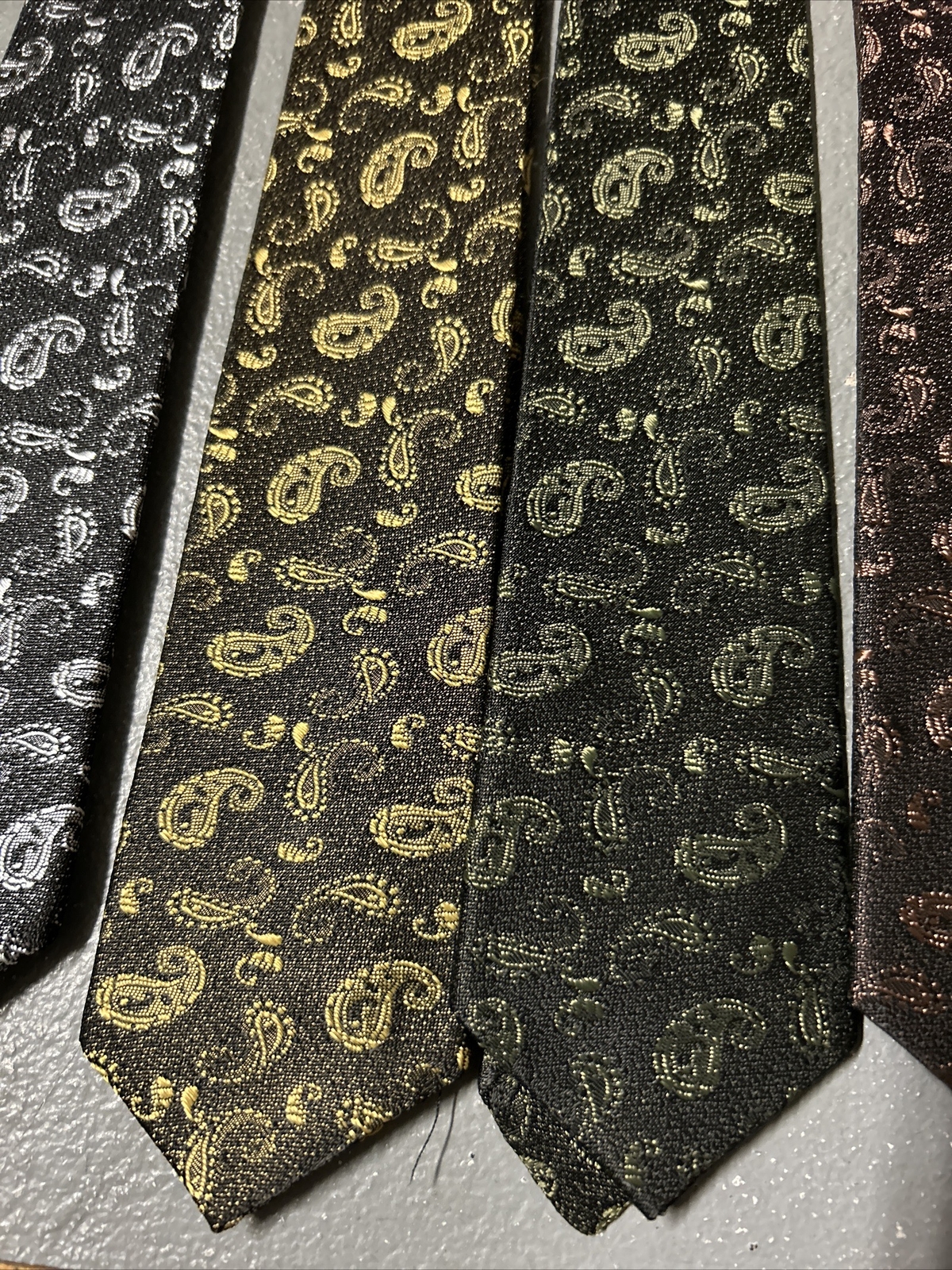 6 New Old Stock 1960’s Paisley NOS Vintage Narrow 2.5” Wide Acetate Rayon Ties