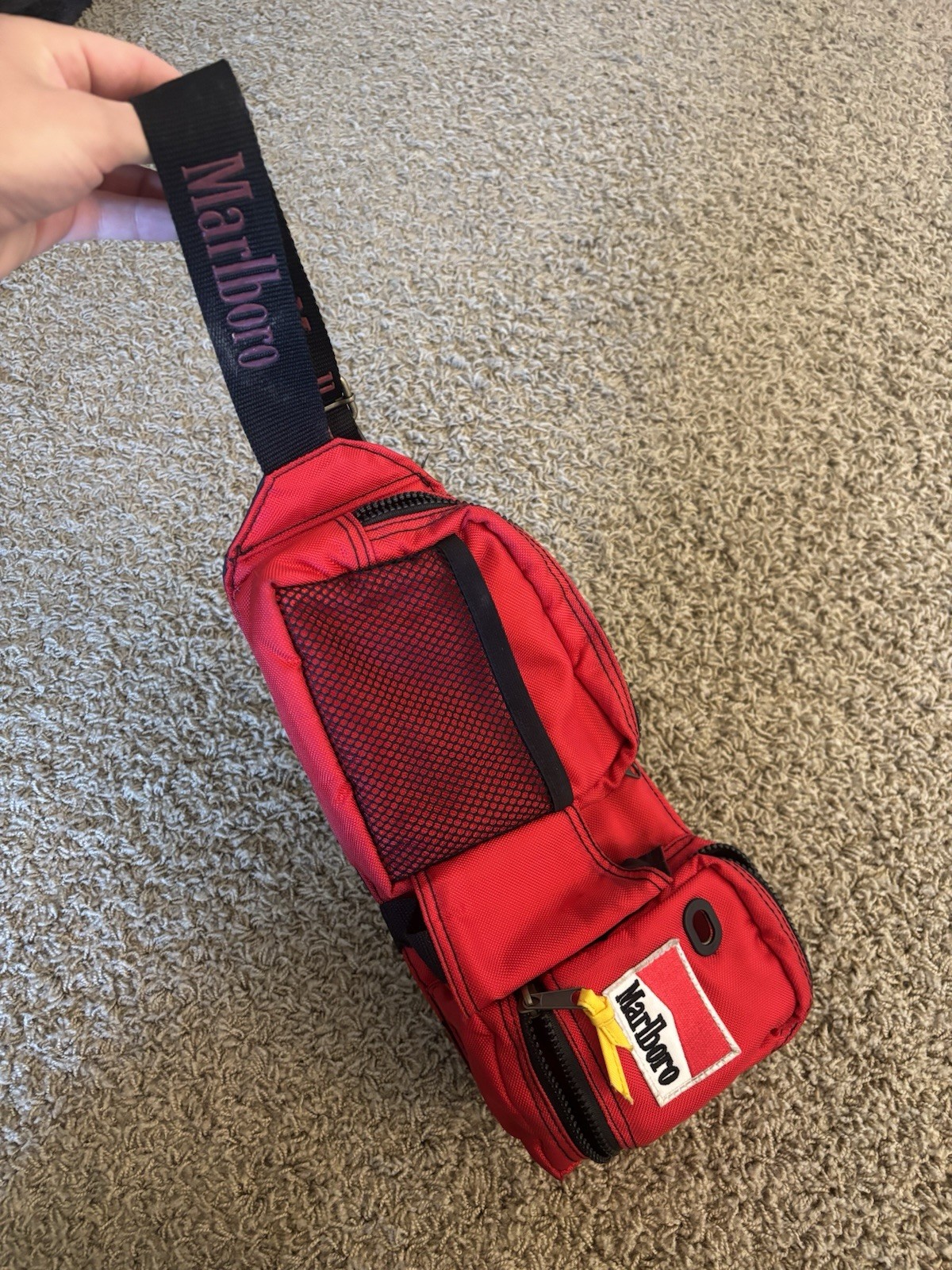 Marlboro Red/Black Waist Pack Fanny Pack Bag Pouch w/ Adjustable Strap