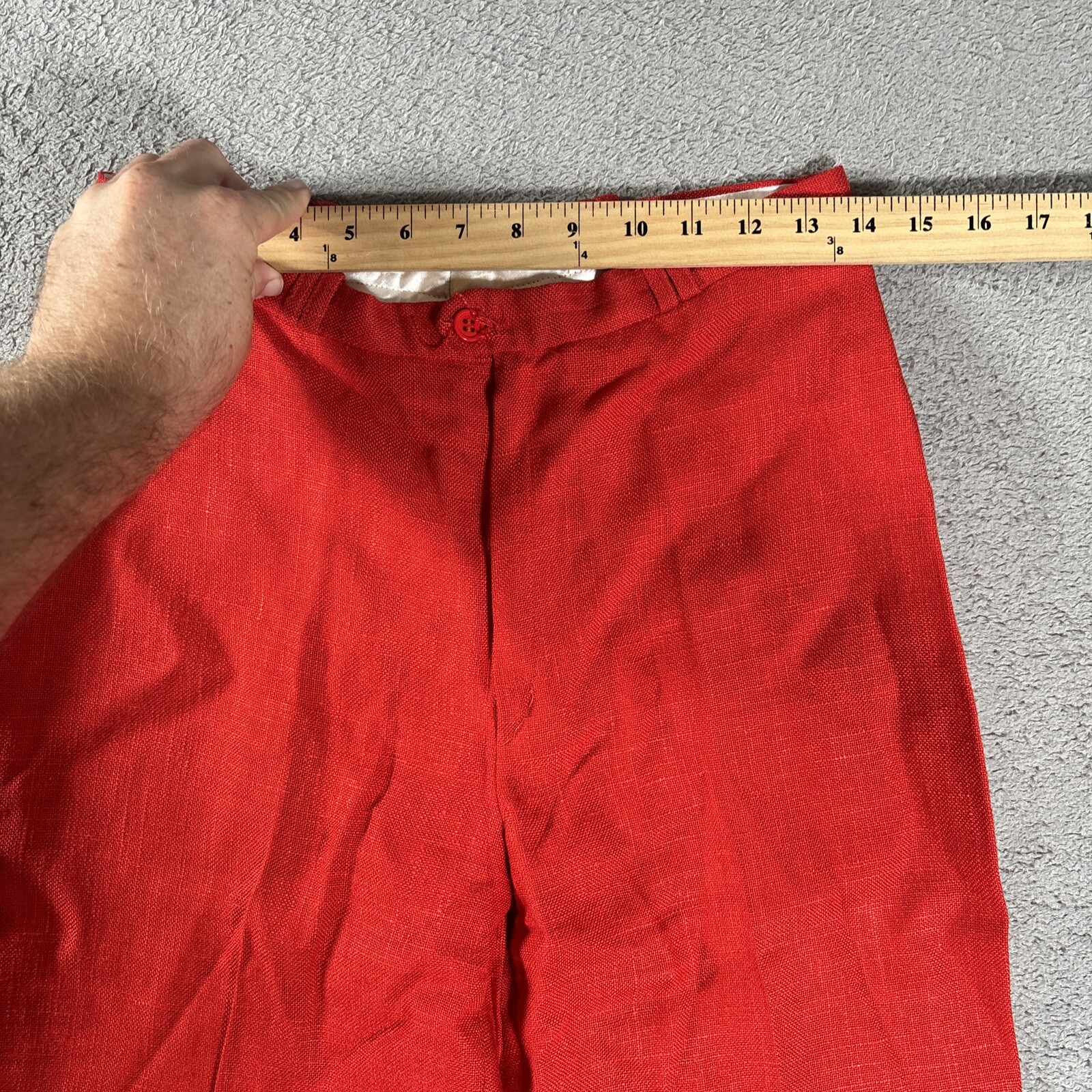 Vintage Lasserre Couture Sport Pants 70’s Red Viscose Wide Leg 28″ Waist