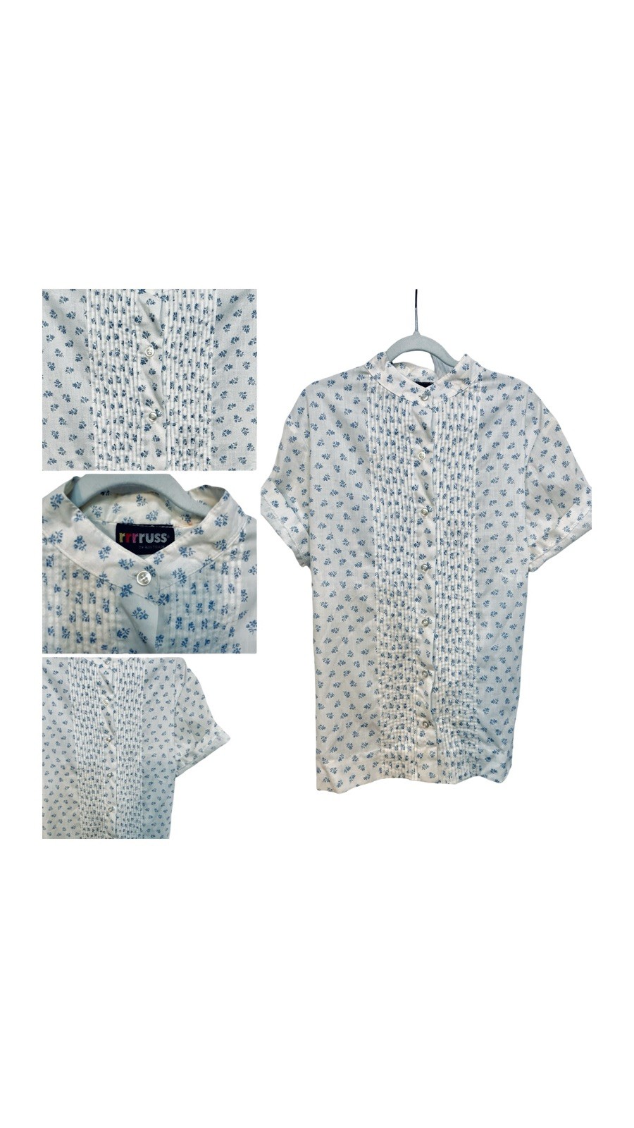 Vintage 60s/70s Mystery Lot of 5 Button Blouses Women’s Polyester, Cotton &Blend